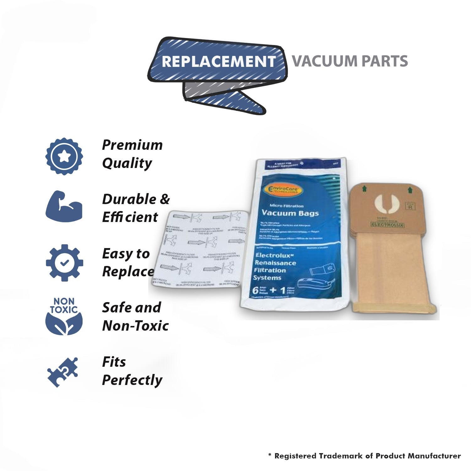 Topvacuumparts 18x Style R Vacuum Bags + 3X Filters fit Replacement Part For Electrolux Renaissance, Guardian, Epic 8000 Canister Series # EXR-1430