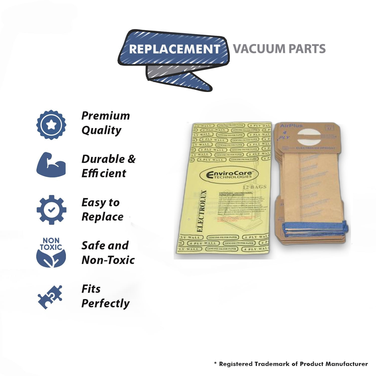 Topvacuumparts Replacement Part For Electrolux Upright Vacuum Cleaner STYLE U 24 Bags # compare to part 138FP