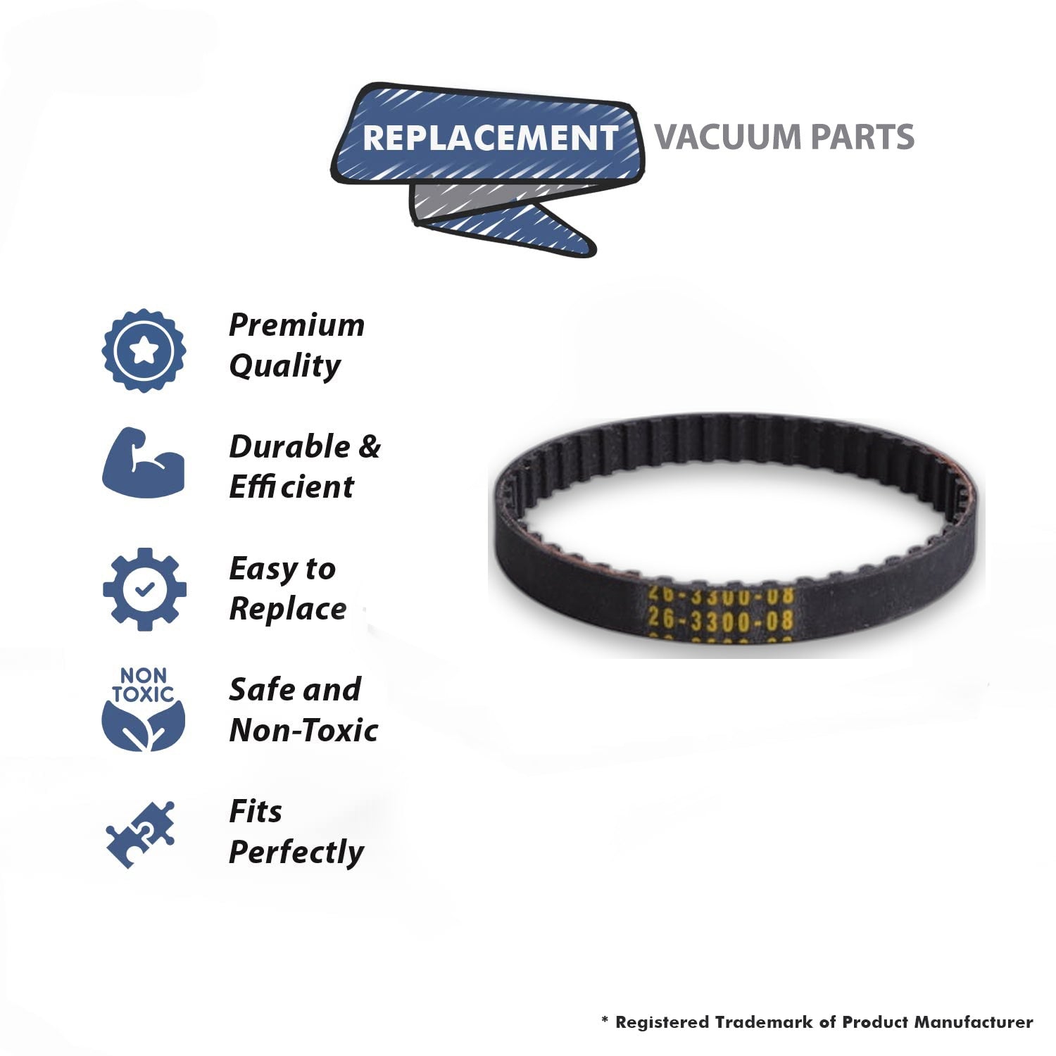 Topvacuumparts Replacement Part For Fits For Electrolux Vacuum Cleaner Power Nozzle Geared Belt # 26-3300-08