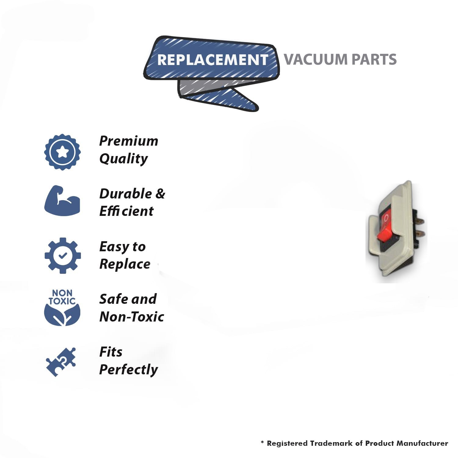 Topvacuumparts Replacement Part For Electrolux Type Lux j & 2100 Rocker Switch # compare to part 9900S