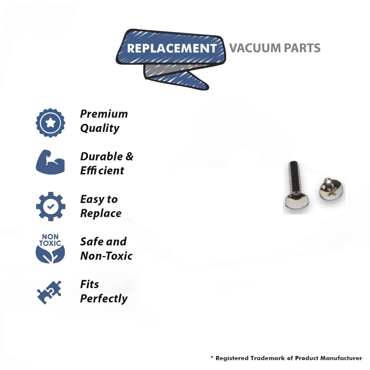 Topvacuumparts Replacement Part For Royal 1025, 1028, 1038, 1058, Vacuum Cleaner Nut and Bolt # compare to part 2700132000