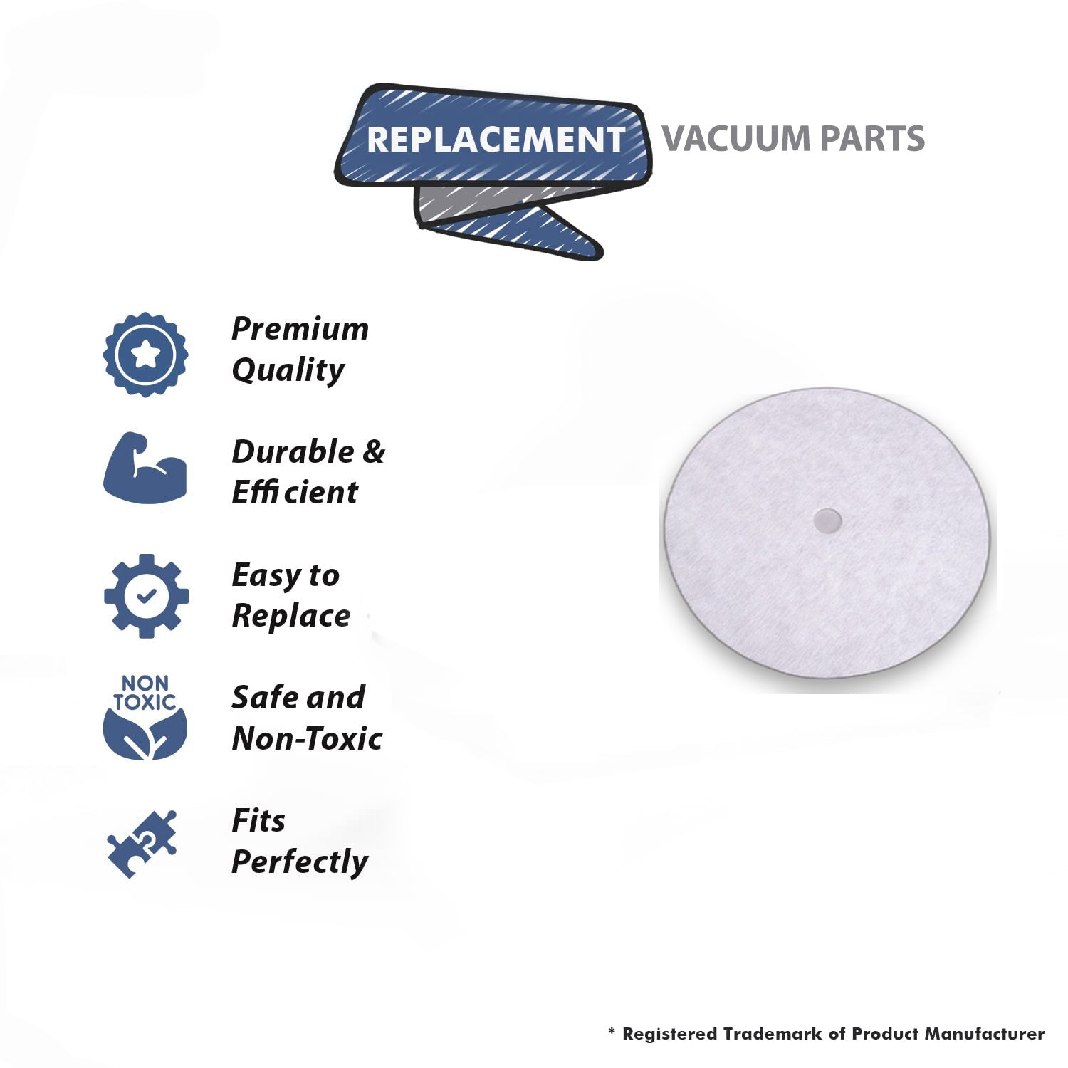 Topvacuumparts Replacement Part For Filter Queen Vacuum Cleaner Secondry Filter # compare to part 200FQF