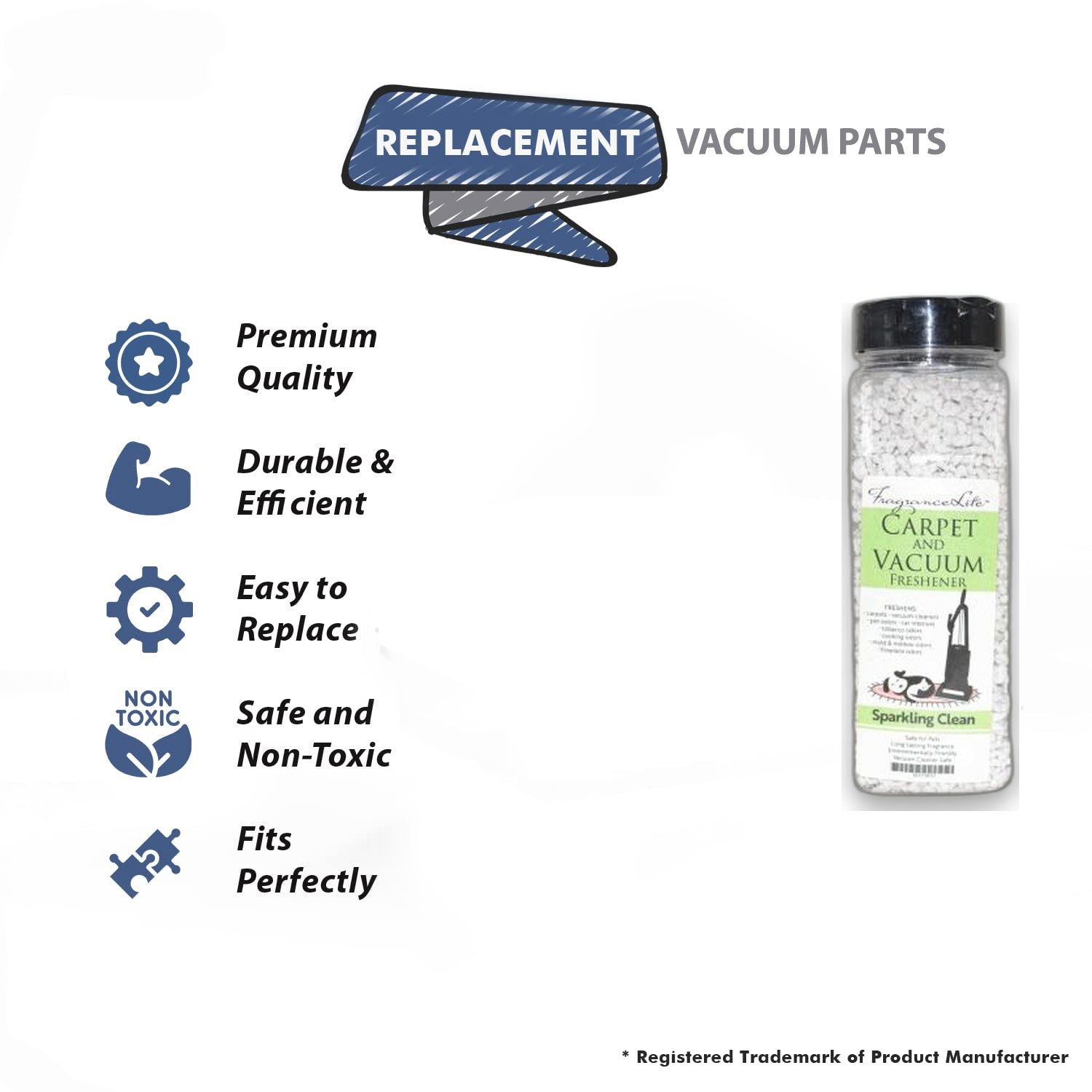 Topvacuumparts Replacement Part For Fragrance Lite Carpet and Vacuum Freshener Sparkling Clean # compare to part SPARKLINGCLEAN