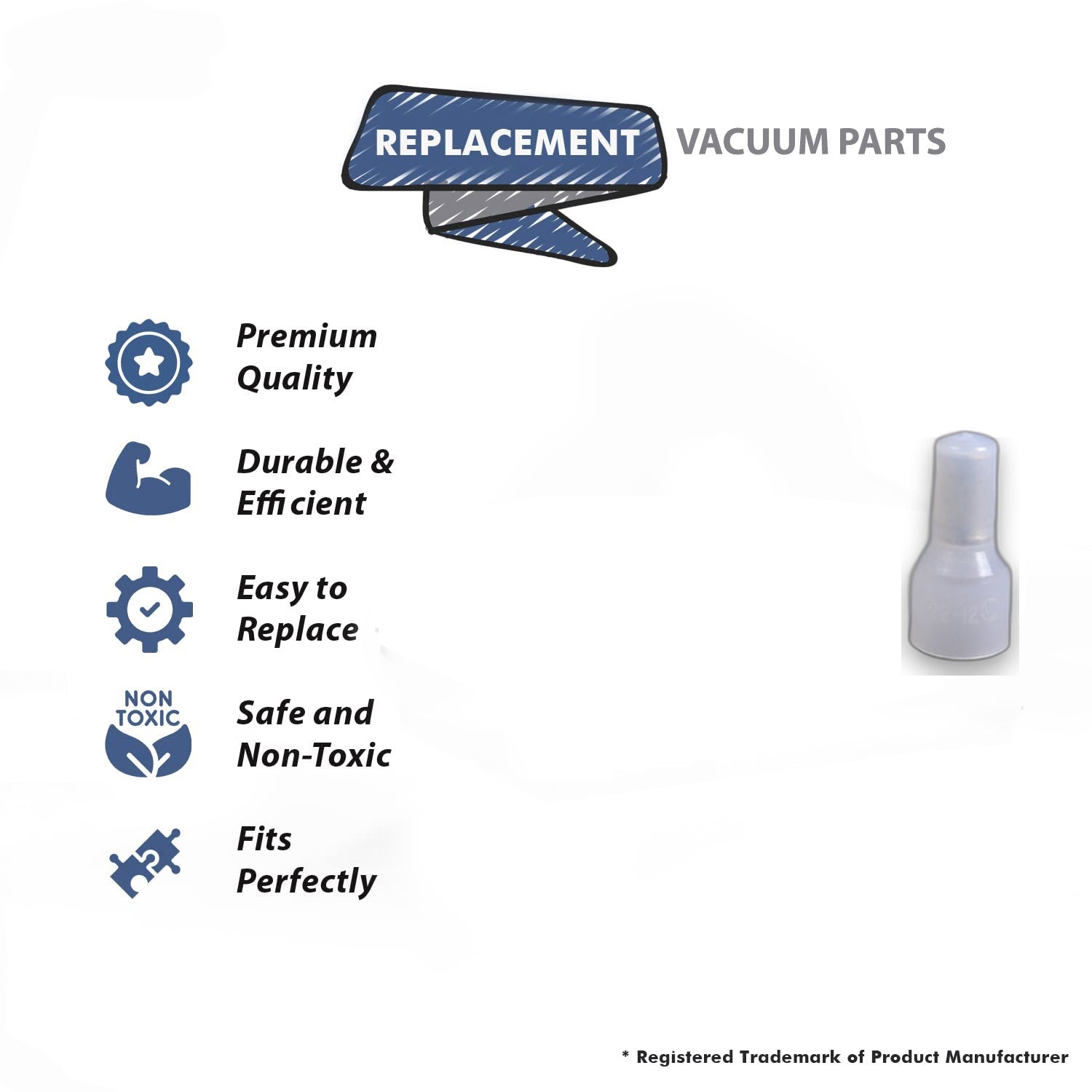 Topvacuumparts Replacement Part For Fit All 17, 18 Gauge Vacuum Cleaner Connector Plastic Cap # Compare to Part 30-146