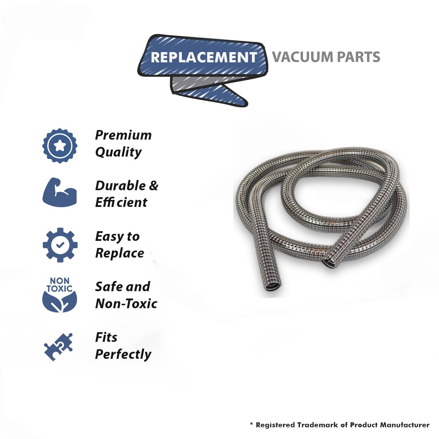 Topvacuumparts Replacement Part For Fit All, Residential Vacuum 1 1/4 X 12ft Black Vacuflex Hose # compare to part 0354-0125-0578