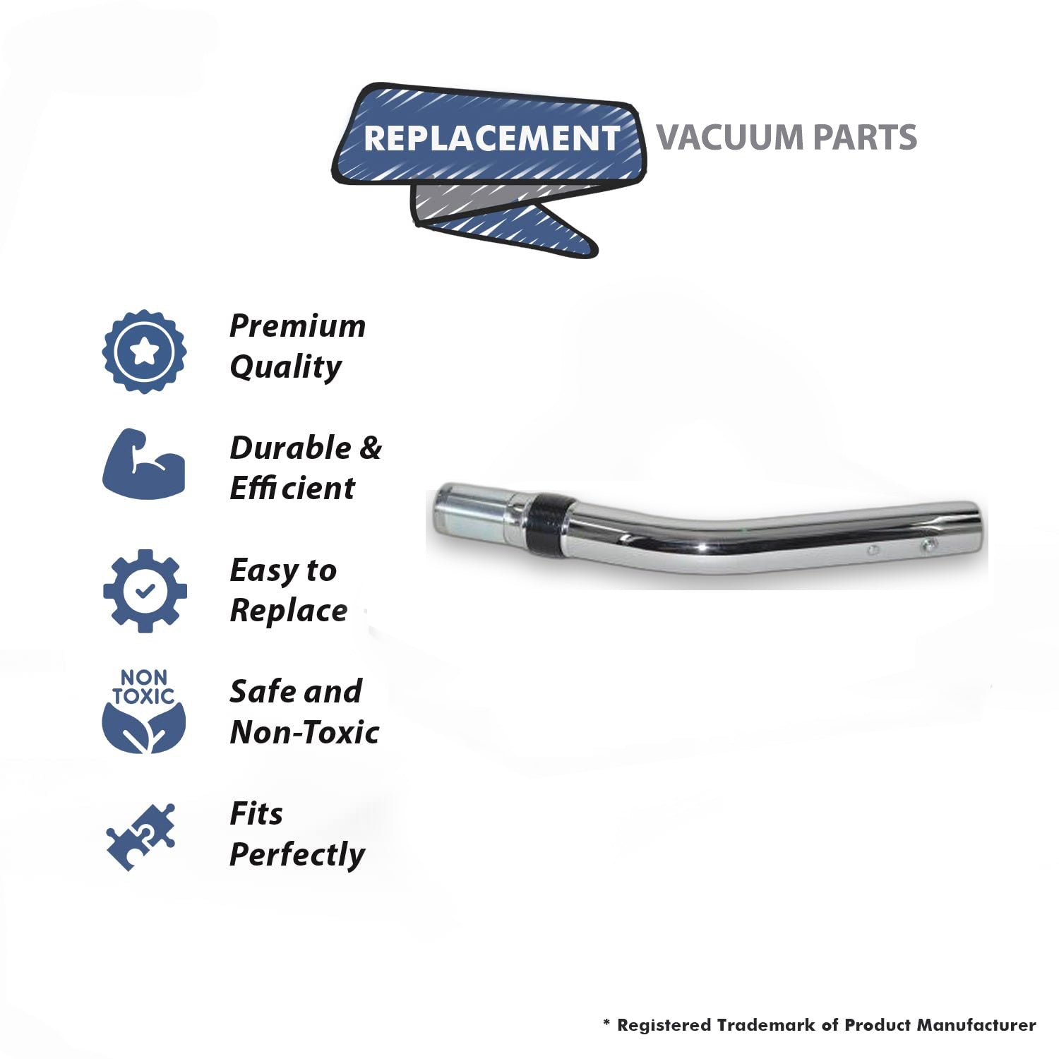Topvacuumparts Replacement Part For Fitall Vacuum Cleaner Chrome Curved Wand with Button Bleeder and Swivel # compare to part 32-1318-01