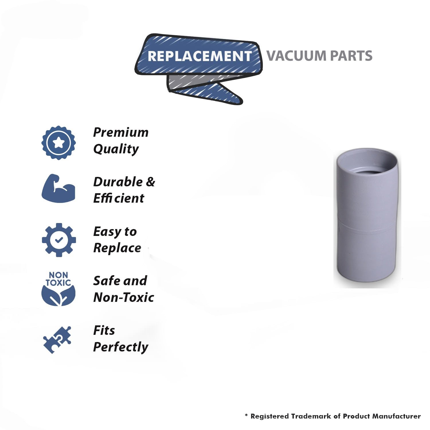 Topvacuumparts Replacement Part For Fit All, Residential Vacuum Cleaner 1 1/4 Crushproof Double Threaded Cuff # compare to part 49014
