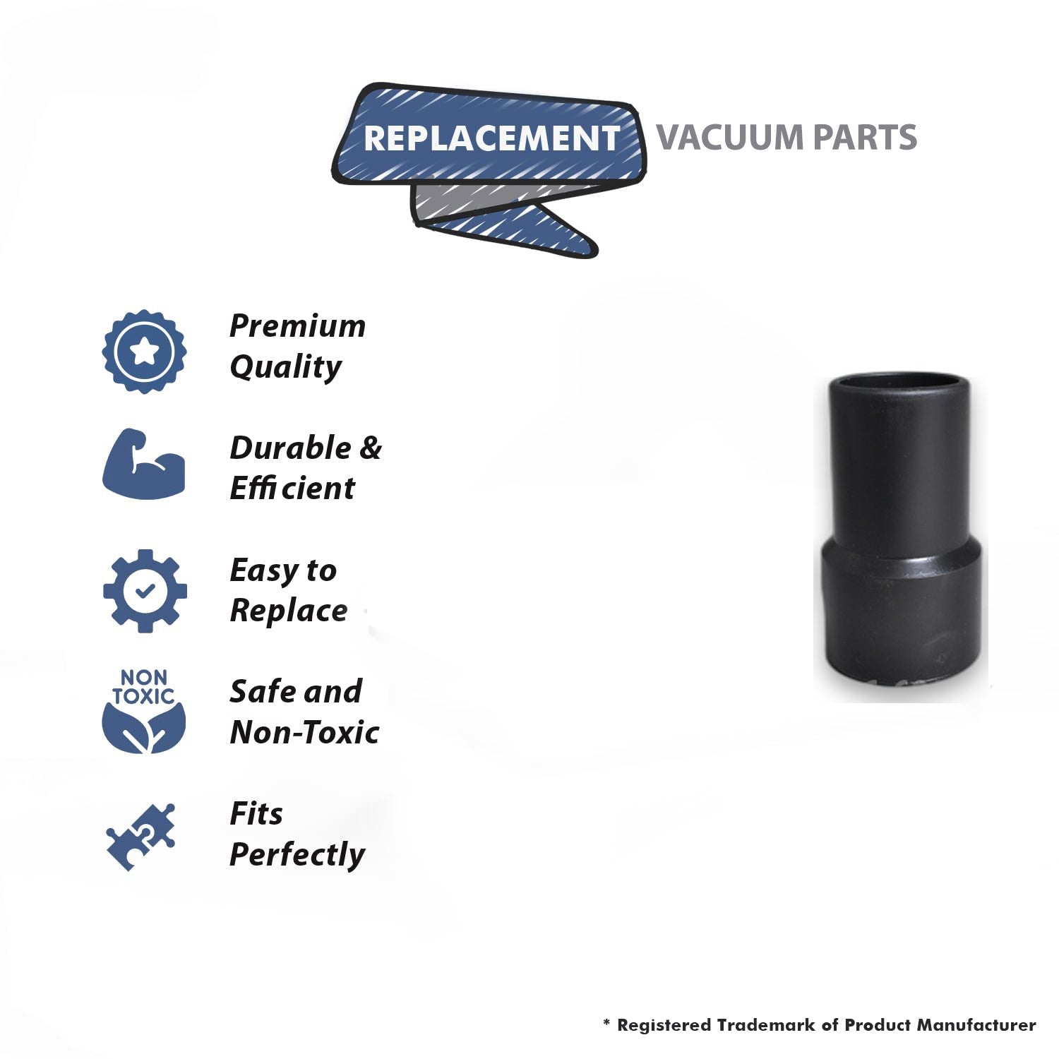 Topvacuumparts Replacement For Fit All Commercial Vacuum Cleaner 1 1/2 Crushproof Hose Cuff # Compare to Part 150EFBK