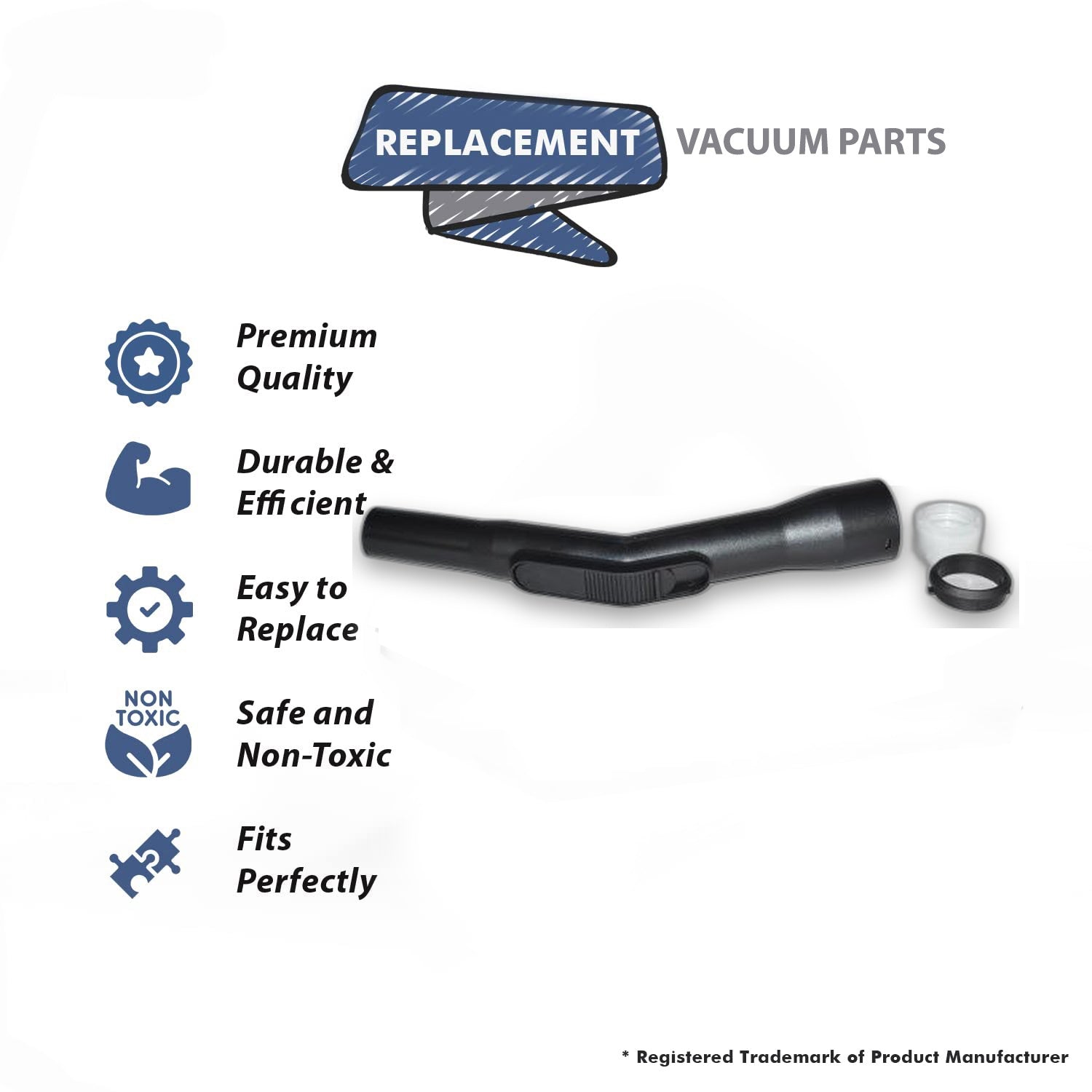 Topvacuumparts Replacement Part For Fit All Residential Vacuum Cleaner 1 1/4, Plastic Black Tool # compare to part 32-1388-93