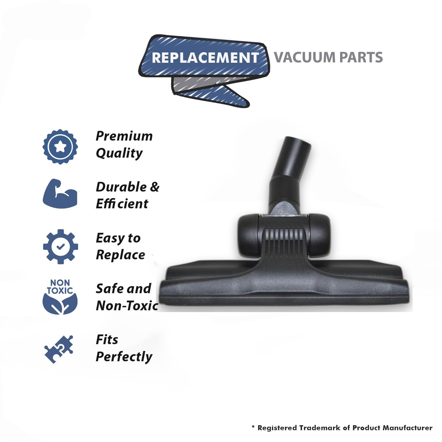 Topvacuumparts Replacement For Fit All Rug Tool-,1 1/4'' W/Wheels & Swivel Elbow with Squeegy Blades, 11 Inches Wide # compare to part 13.9240-13