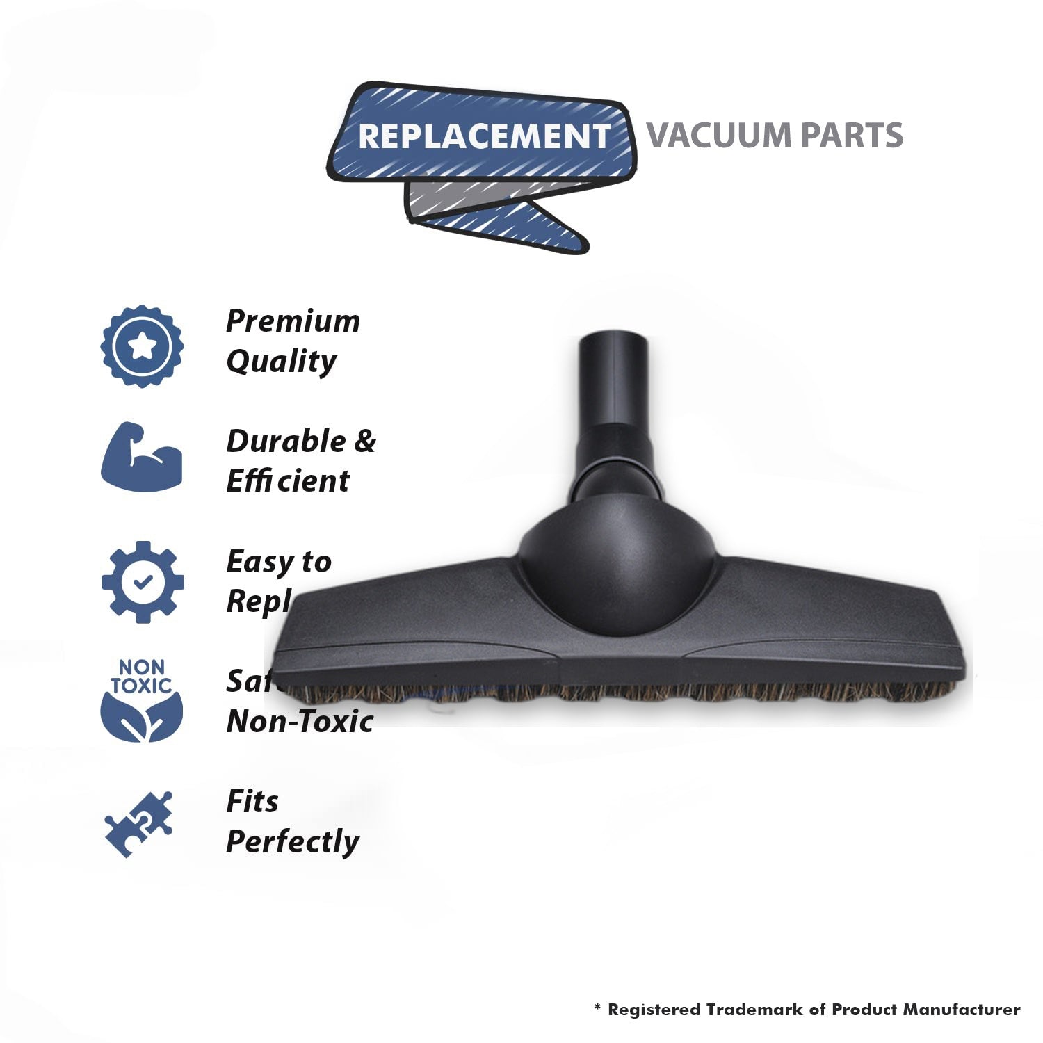 Topvacuumparts Replacement Part For WESSEL Werk CT158 Premium Twist & Turn Central Vacuum Floor Brush # compare to part 13.9051-310