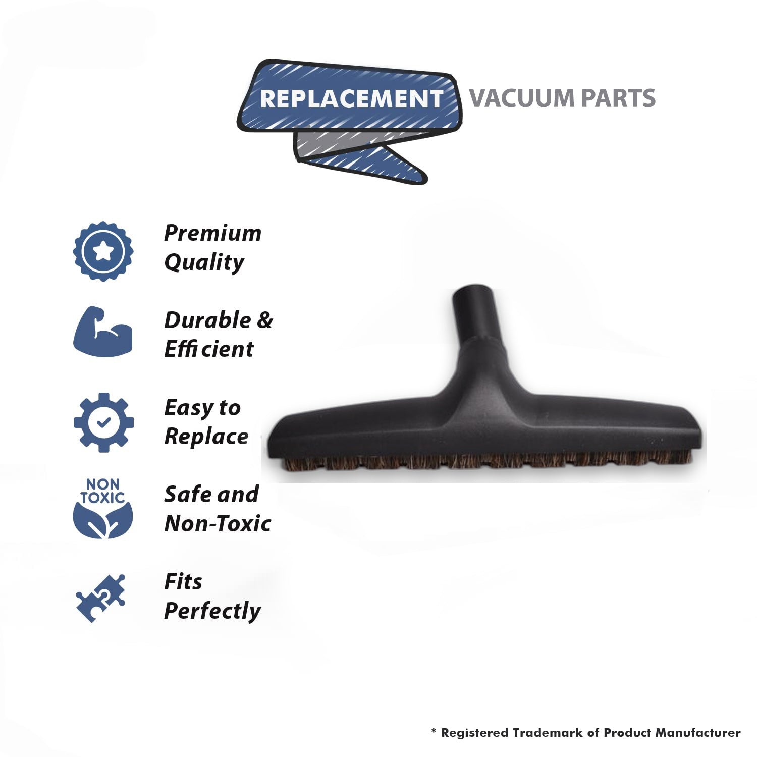 Topvacuumparts Replacement Part For Fit All Vacuum Cleaner Floor Tool with Wheels # compare to part 13.9
