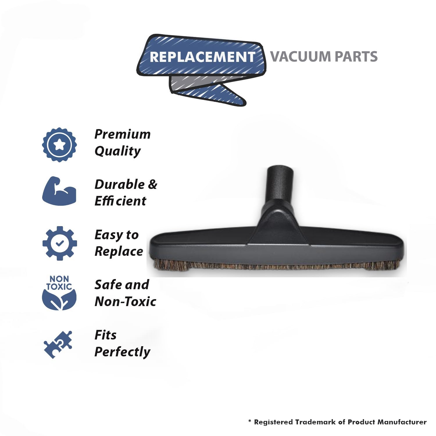 Topvacuumparts Replacement Part For Proteam, Backpack Vacuum Cleaner 1 1/4 Black Floor Brush # compare to part 103084