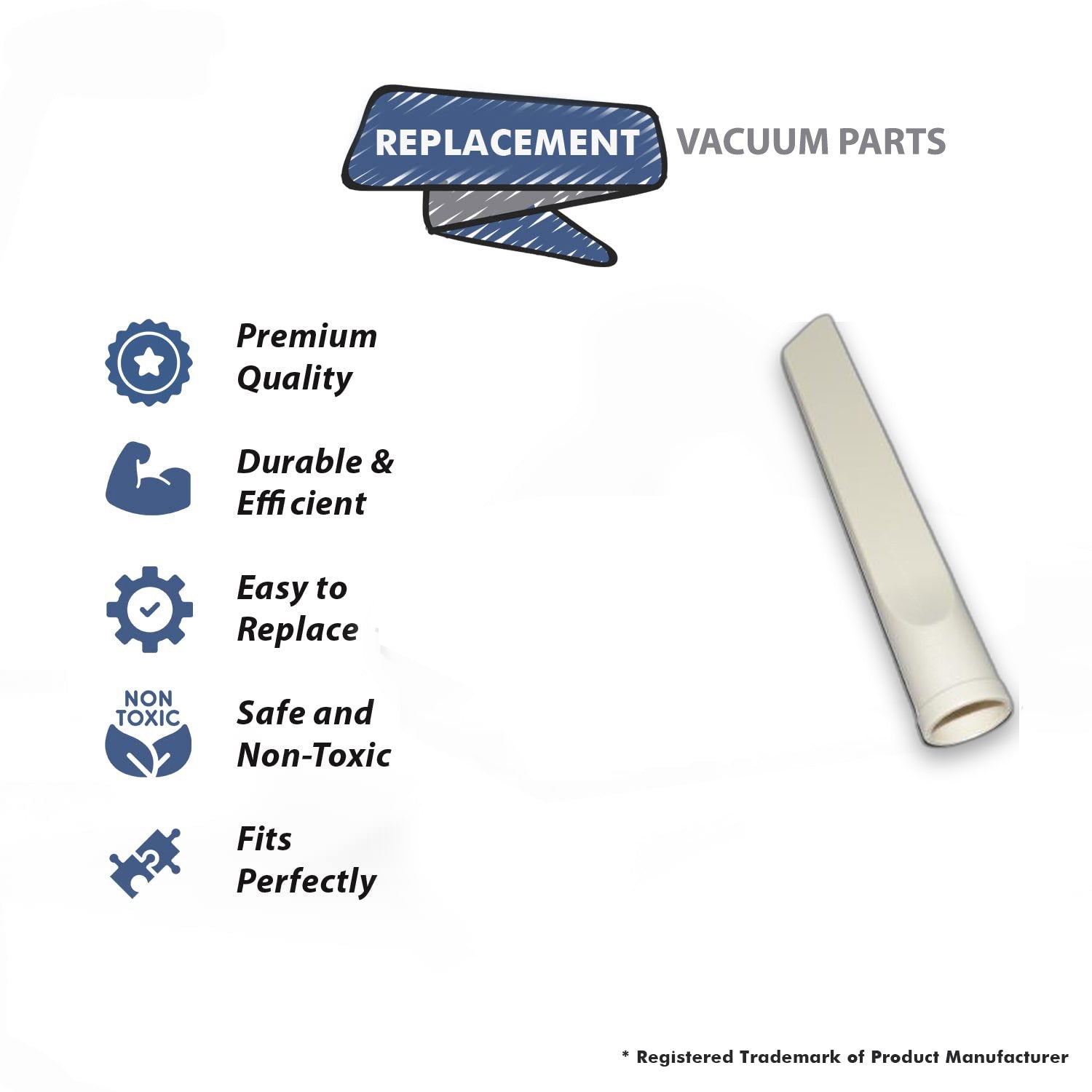 Topvacuumparts Replacement Part For Fit All Residential, FA-5490-1 Vacuum Cleaner Oyster White 1-1/4