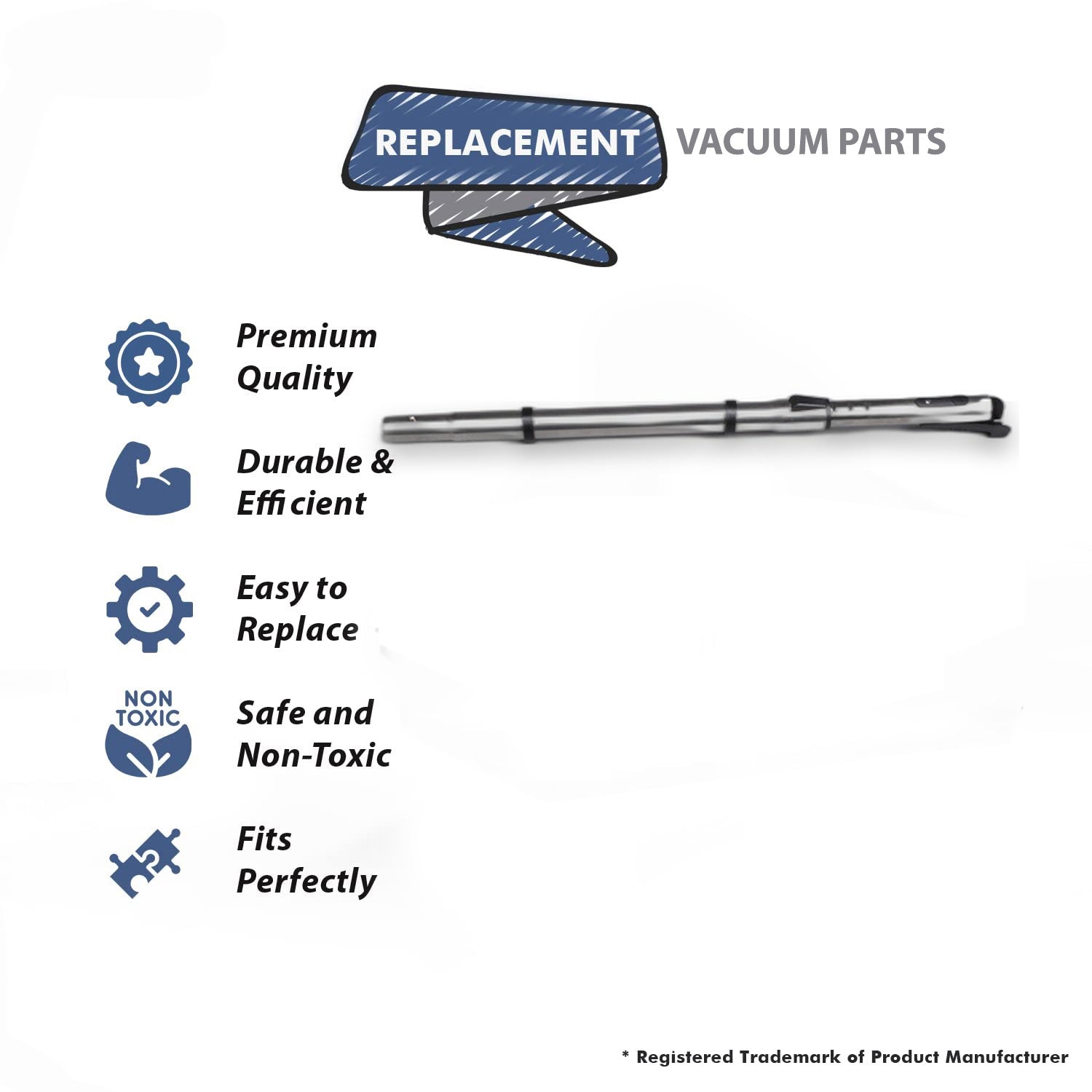 Topvacuumparts Replacement For Fit All Residential Vacuum Cleaner 1 1/4,Metal Telescopic W/Cord Management Upper Cord Clip Button Lock Lower Wand