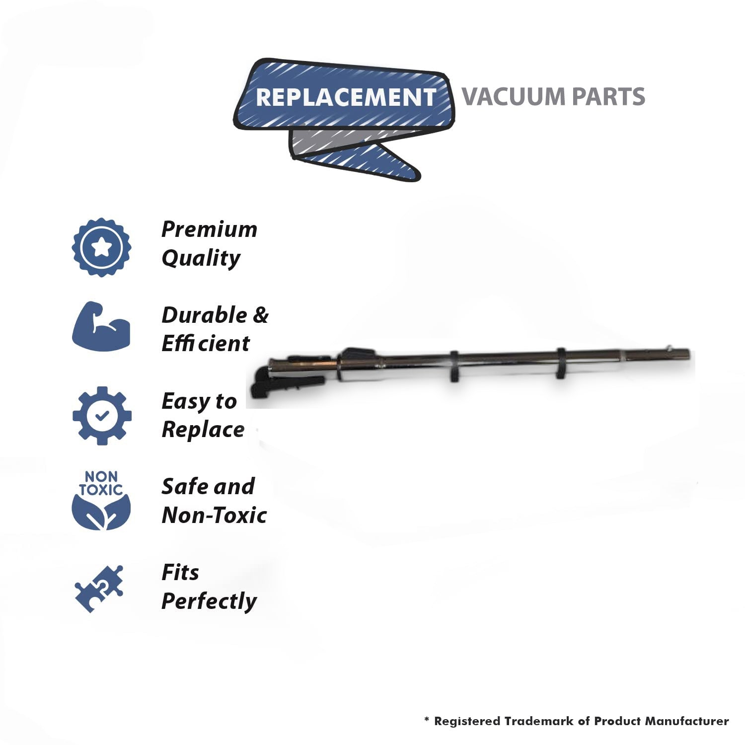 Topvacuumparts Replacement For Fit All Residential Vacuum Telescopic with Cord Management Chrome Upper Cord Clip Wand # compare to part CH PL4746 305