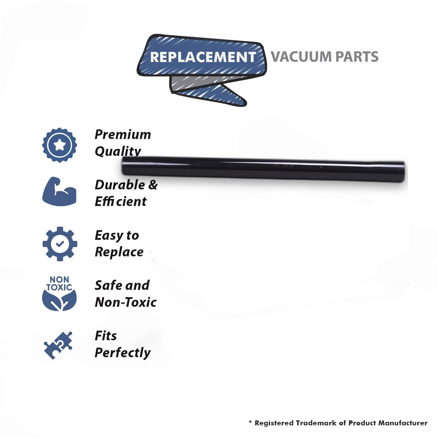 Topvacuumparts Replacement Part For Fit All Residential, Vacuum Cleaner 1 1/4 Plastic 19 Inch Black Wand [1PK] # compare to part 32-1942-69