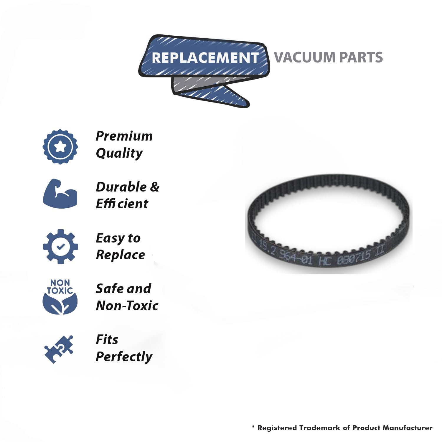 Topvacuumparts Replacement Part For Wessell Werk TK280 Vacuum Cleaner Turbo Tool Geared Belt # compare to part 19.2460-01