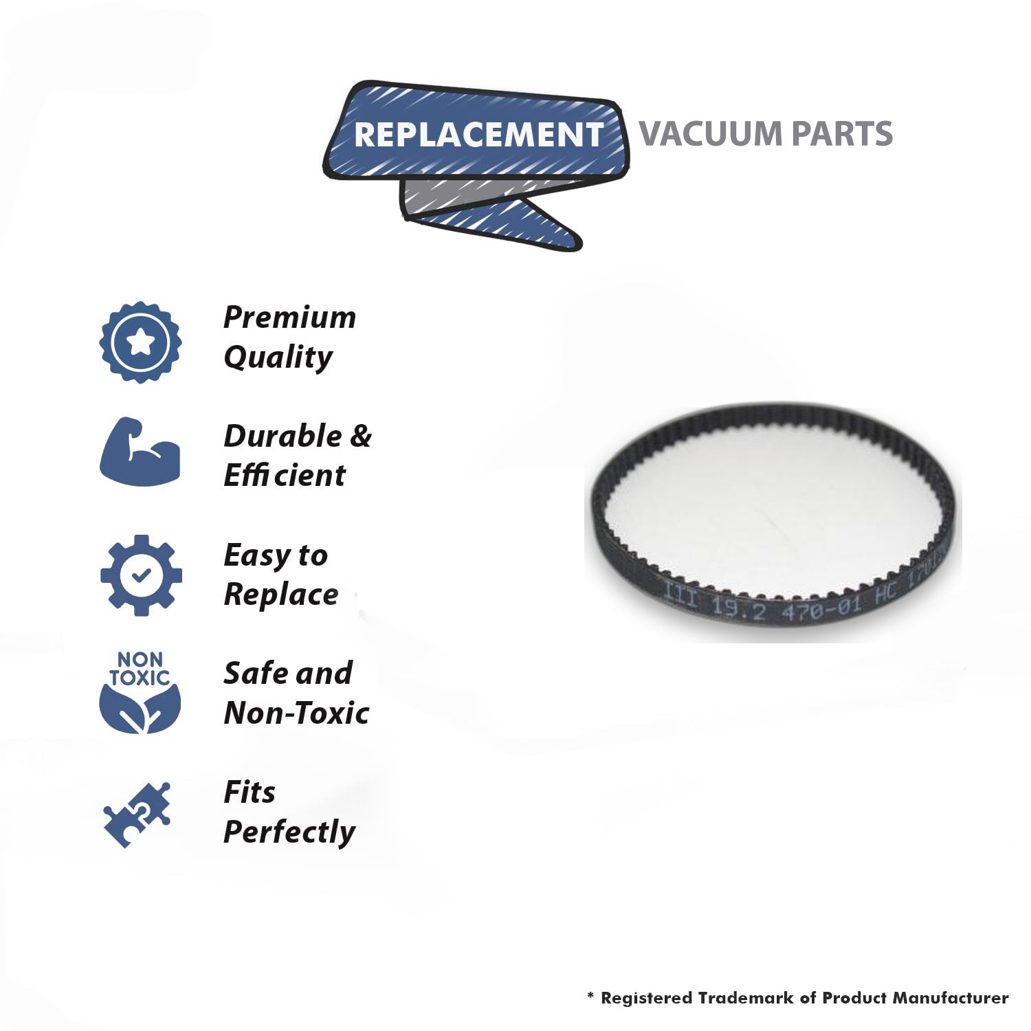 Topvacuumparts Replacement Part For Wessel werks TK286 Vacuum Cleaner Geared Belt # compare to part 19.2470-01