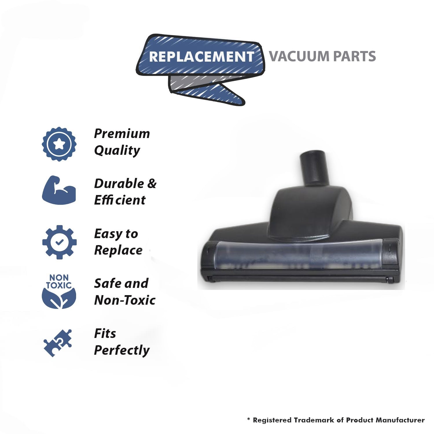 Topvacuumparts 32mm Air Turbo W/Wheels Vacuums Nozzle Replacement For Fit All 1-1/4-Inch Vacuum Cleaner