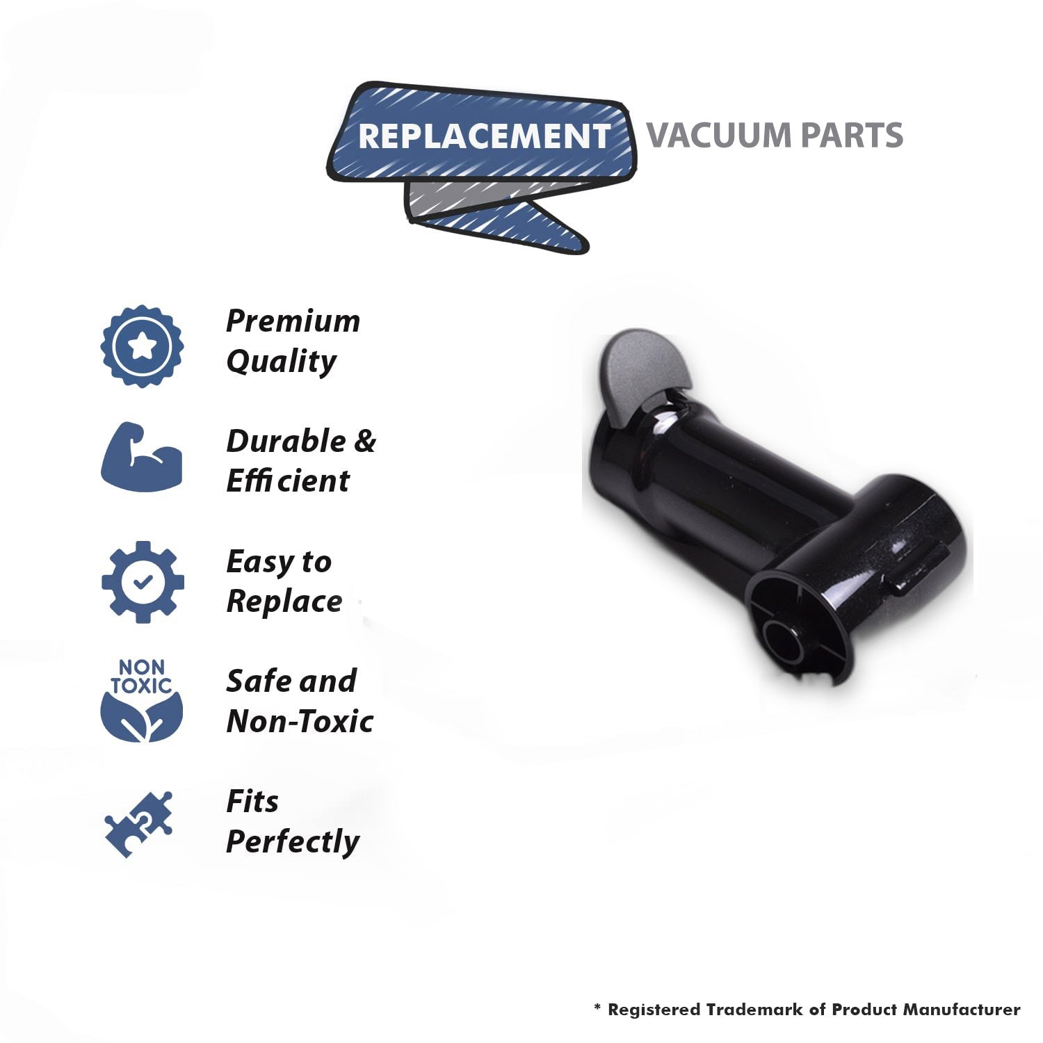 Topvacuumparts Replacement Part For Turbo-Cat Air Driven Vacuum Cleaner Black Power Nozzle Elbow # compare to part 8423-01