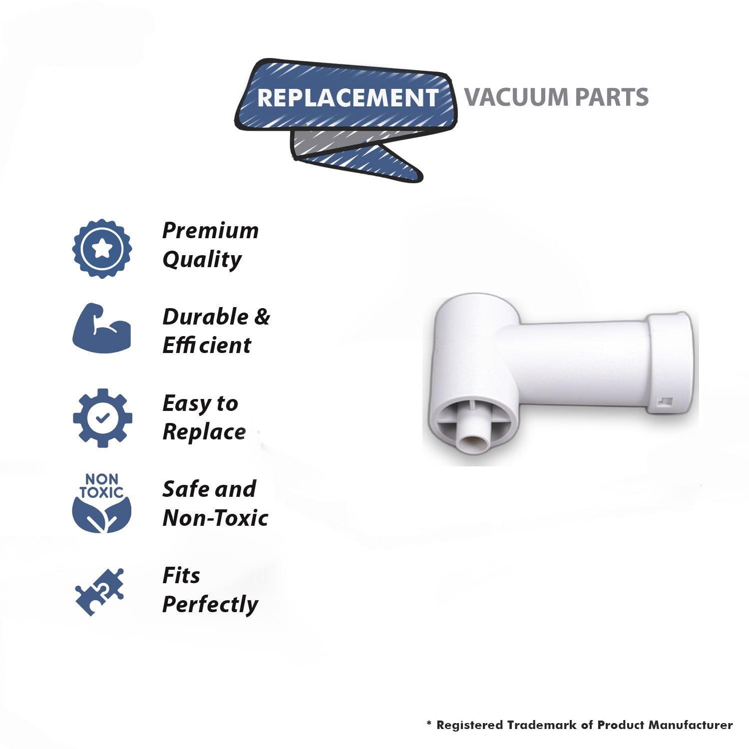 Topvacuumparts Replacement Part For Turbo Cat T210 Vacuum Cleaner Air Driven Rug Floor Attachment Elbow # compare to part 7216-02-X