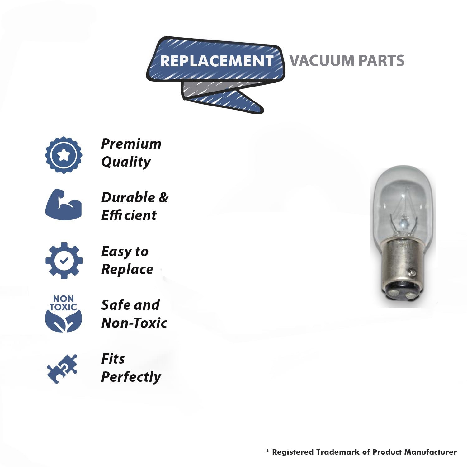 Topvacuumparts Replacement Part For Fit All Residential Vacuum 25 Watt Light Bulb # compare to part 32-7600-02.