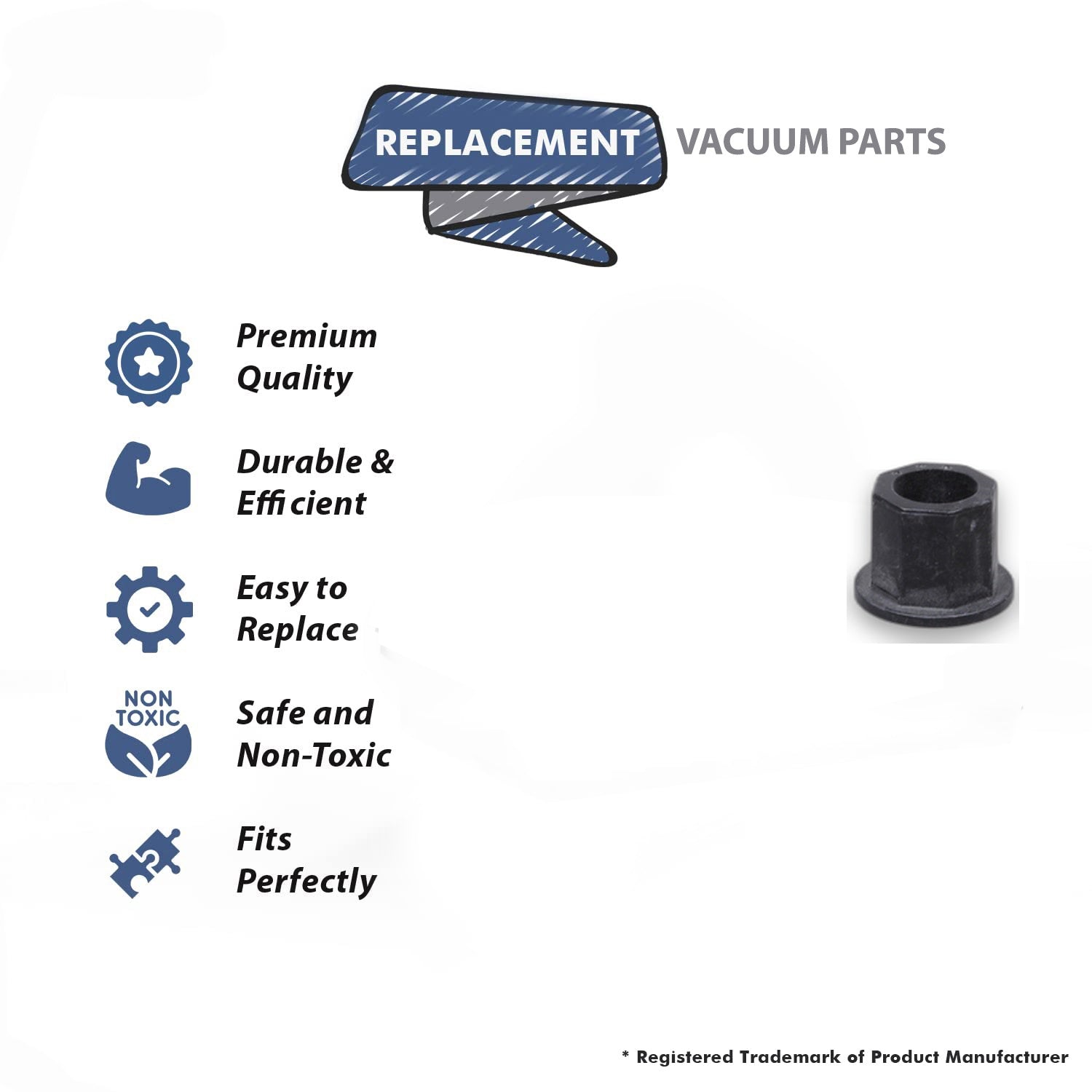 Topvacuumparts Replacement Part For Turbo Cat T-210 Vacuum Cleaner Sleeve Flange for Wheel # compare to part 7232