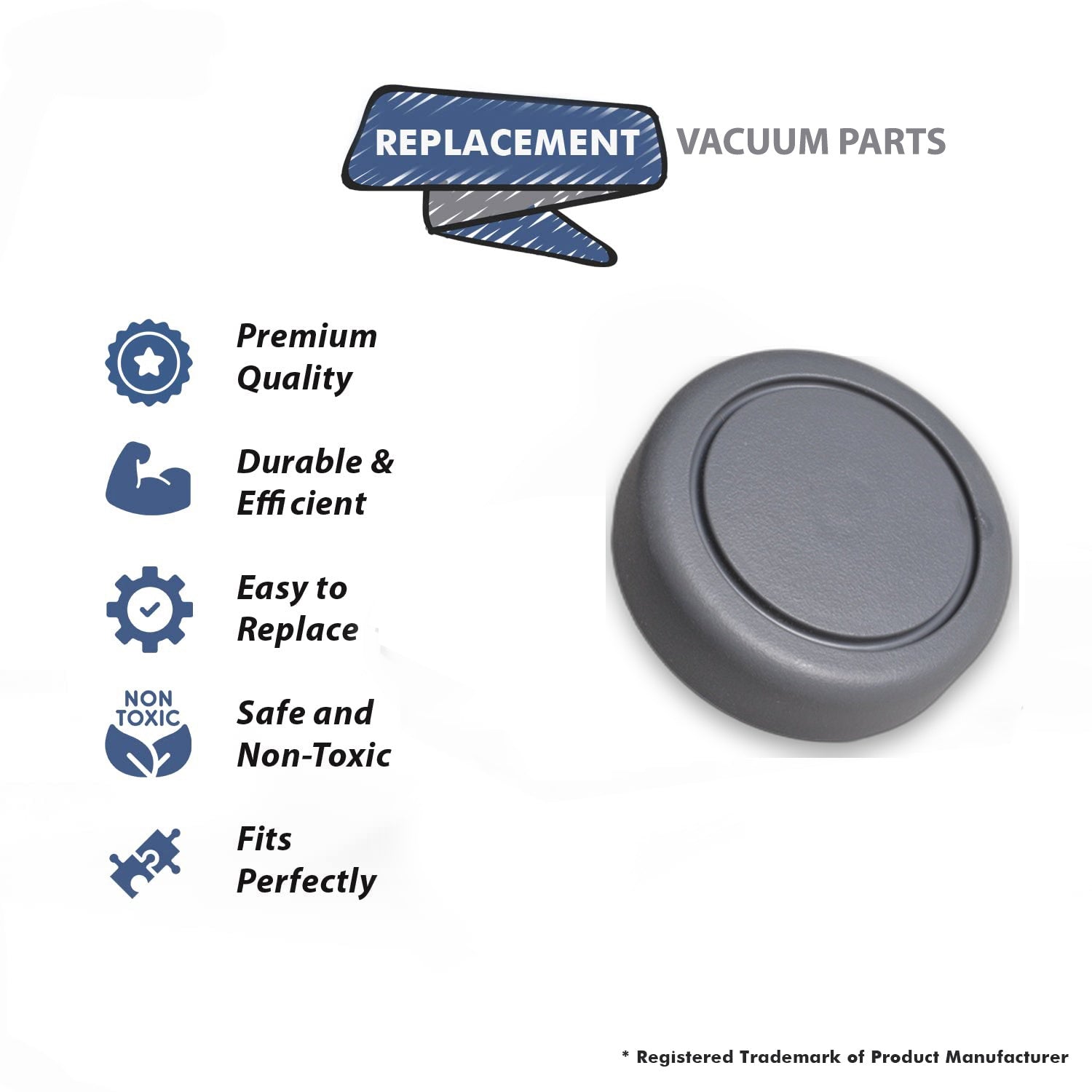 Topvacuumparts Replacement Part For Turbo Cat T-210 Vacuum Cleaner Dark Grey Wheel # compare to part 7212-01-X