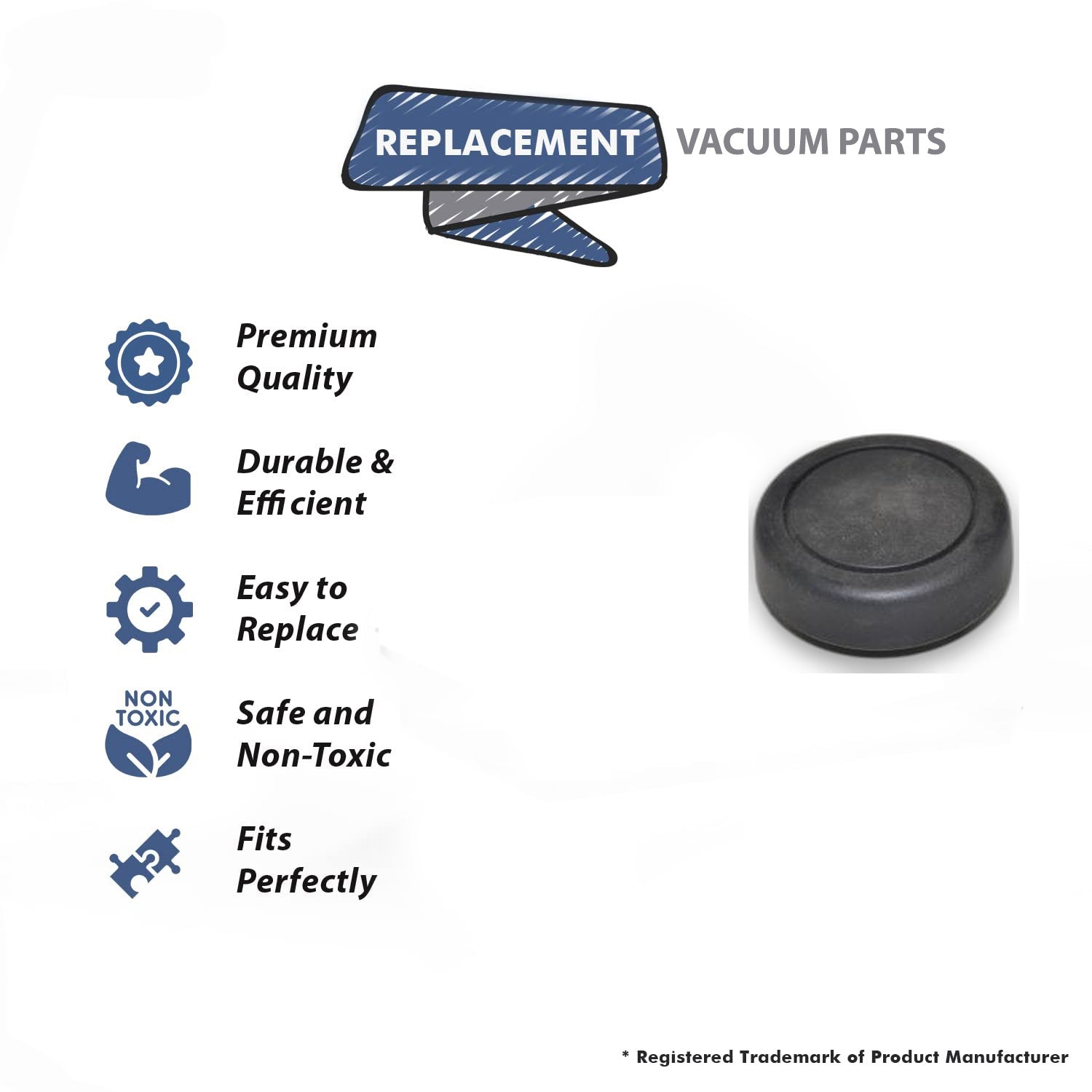 Topvacuumparts Replacement Part For Turbo Cat CAT 9874 Vacuum Cleaner Black Wheel # compare to part WHEELBLACK