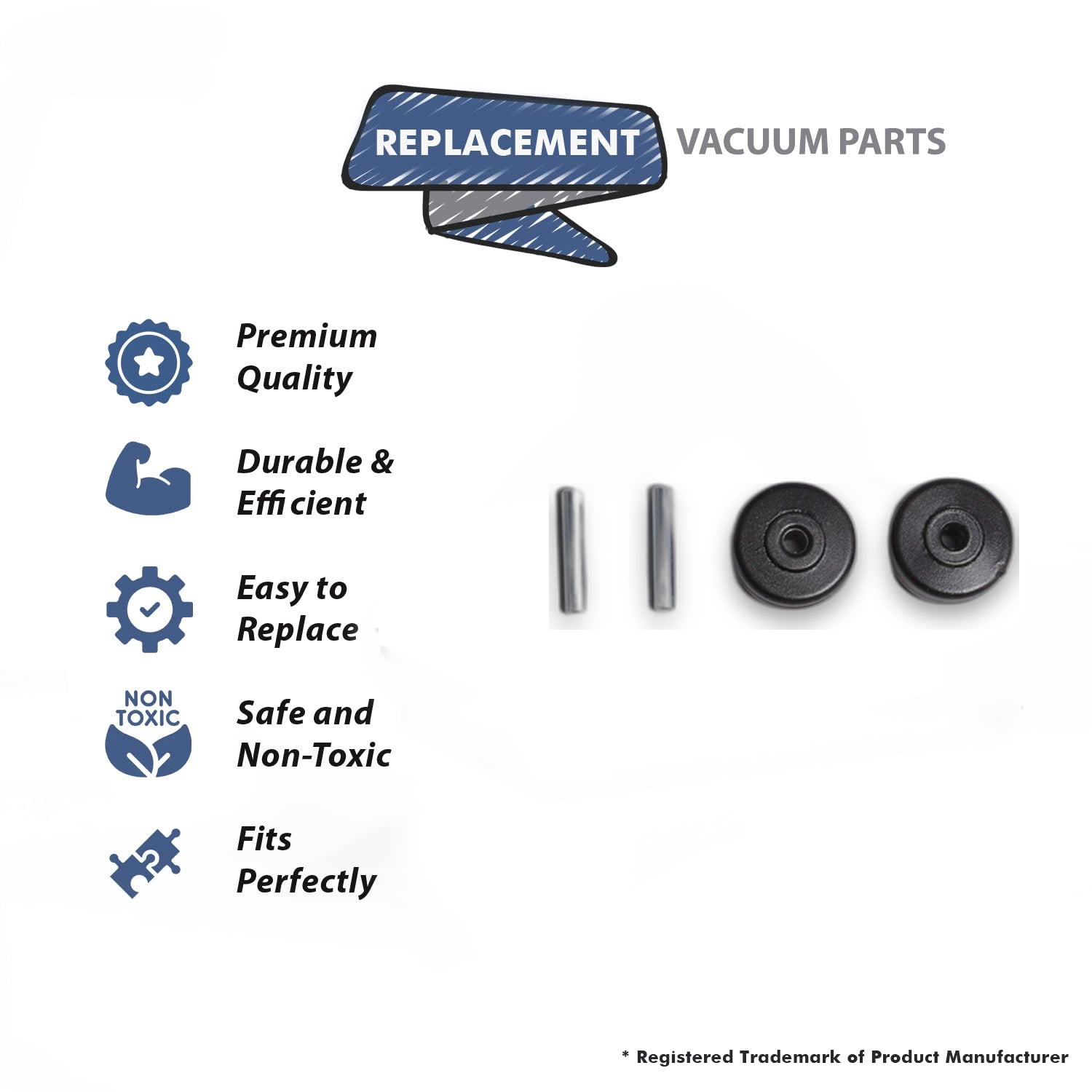 Topvacuumparts Replacement Part For Wessel Werks EBK340 Vacuum Cleaner Power Nozzle Front Wheel Kit 2 Wheel and Axle # compare to part 10.9011-309