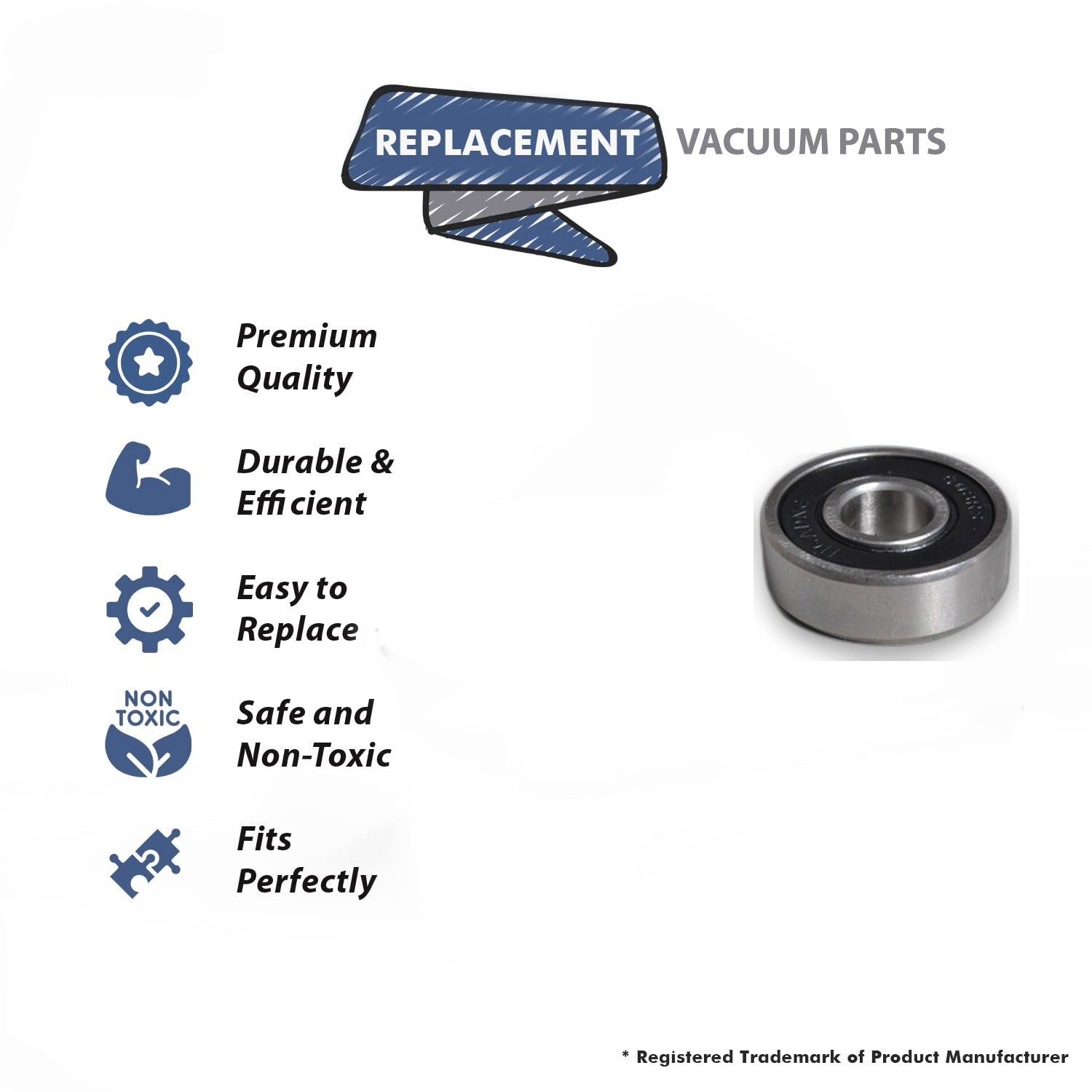Topvacuumparts Replacement Part For Ametek, Lamb, Vacuum Cleaner 8mm Motor Bearing For Model 77038, 114786# compare to part 32-8305-05