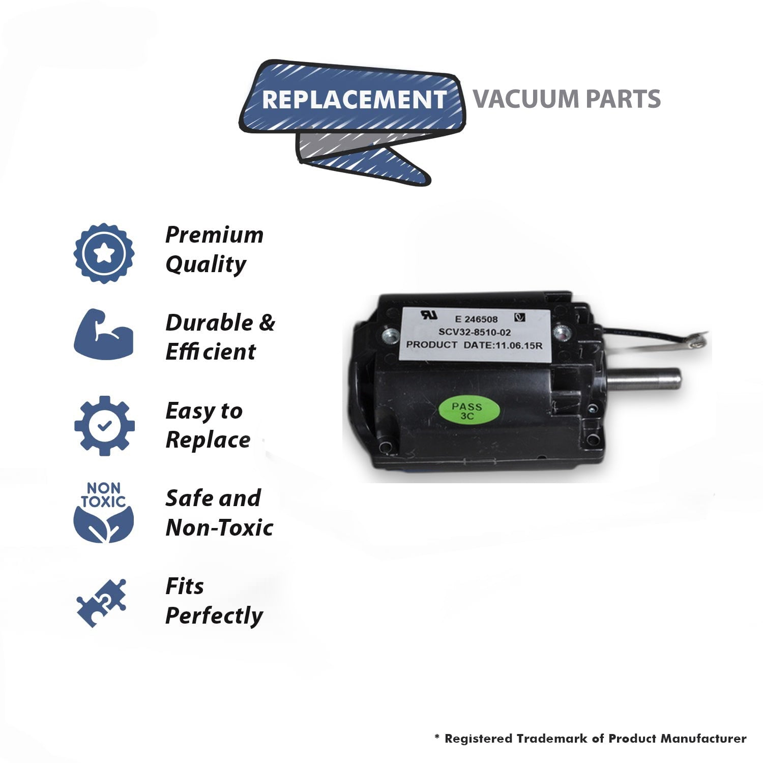 Topvacuumparts Replacement Part For Eureka Vacuum Cleaner Long Shaft Power Nozzle Motor # 32-8510-02