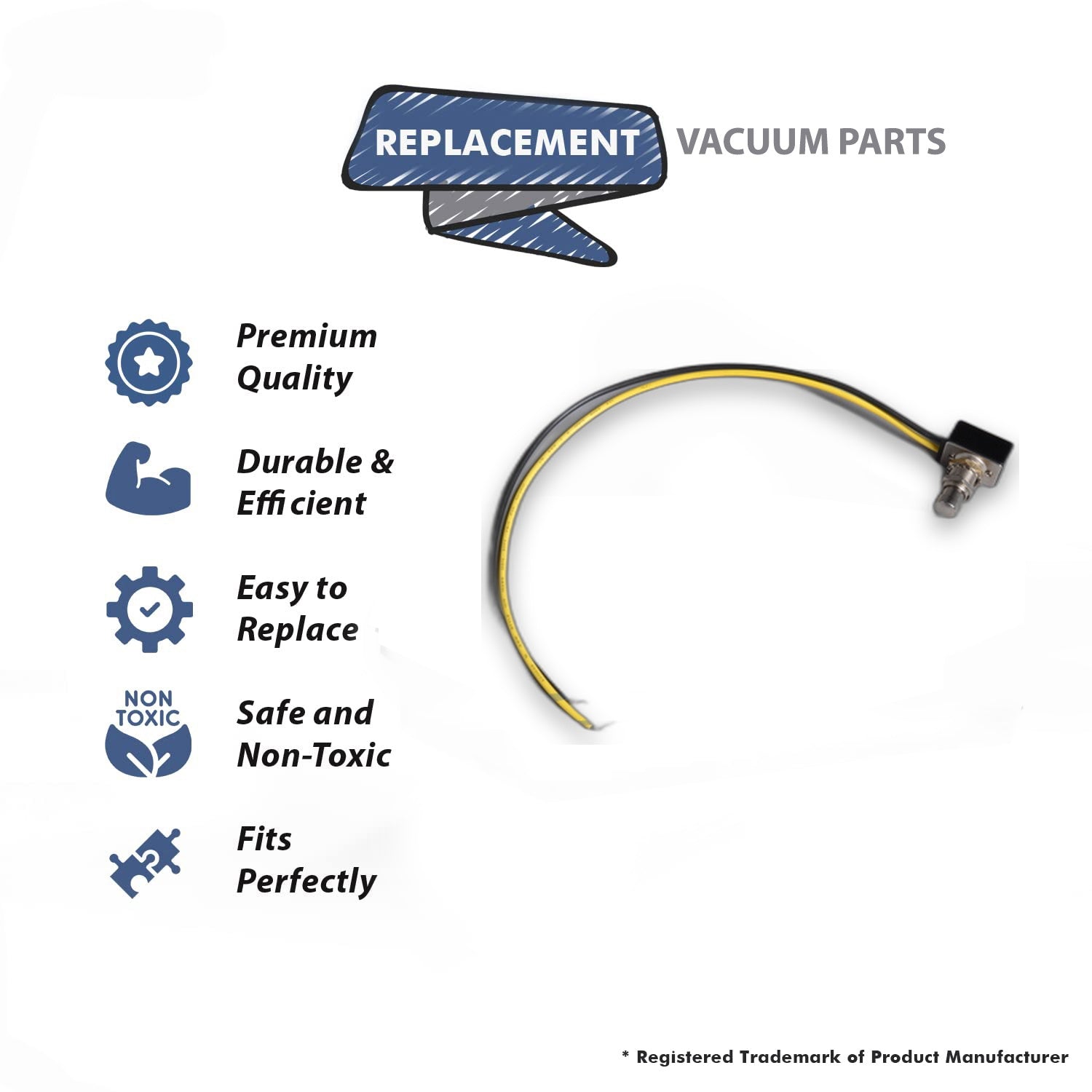 Topvacuumparts Replacement Part For Fit All Residential Lead-Metal Top Pushbutton 15'' Switch # compare to part 32-9205-04