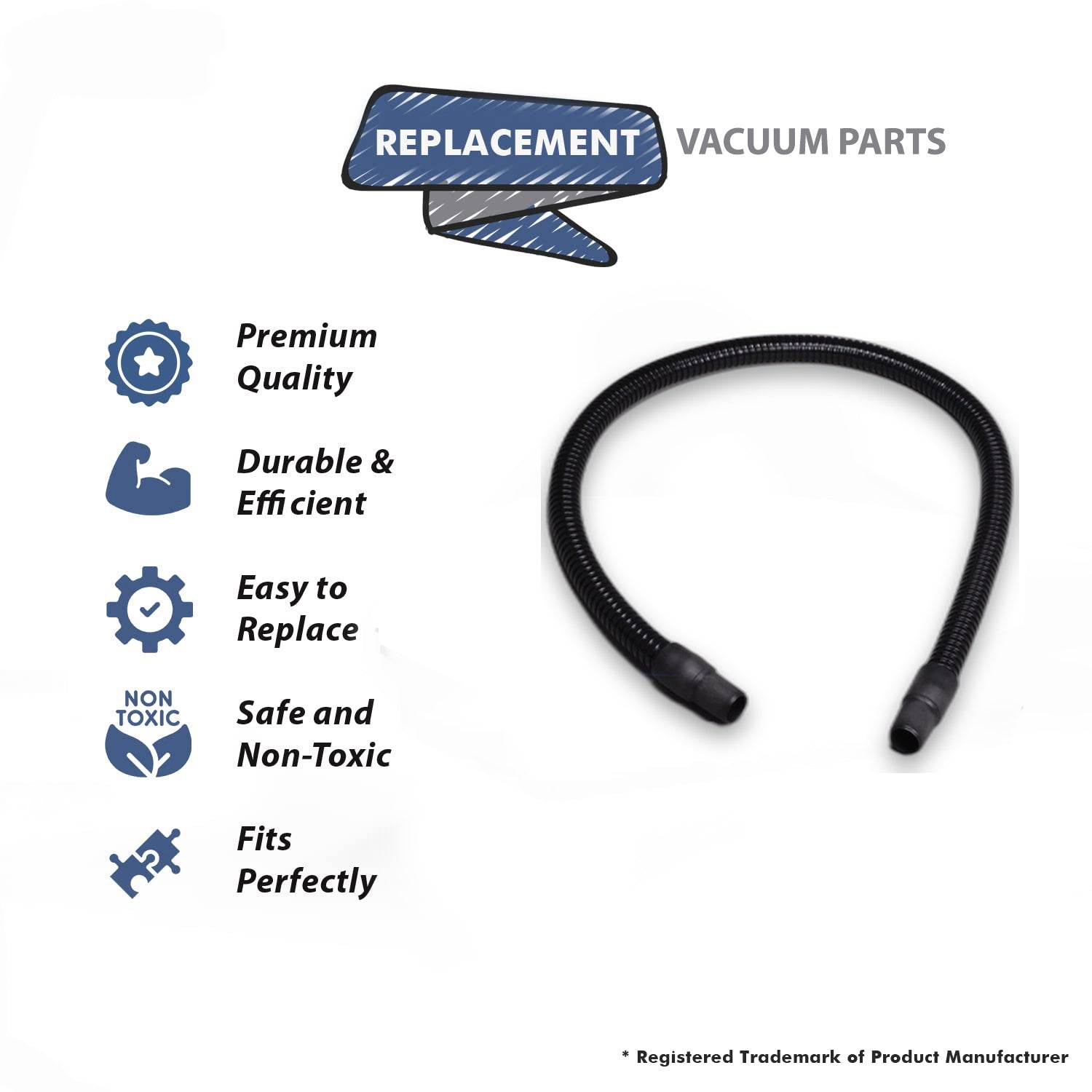 Topvacuumparts Replacement Part For Love-less Ash, 5' Black Metal Flex Hose Cheetah Cougar Ash Vacuums # compare to part 1M50