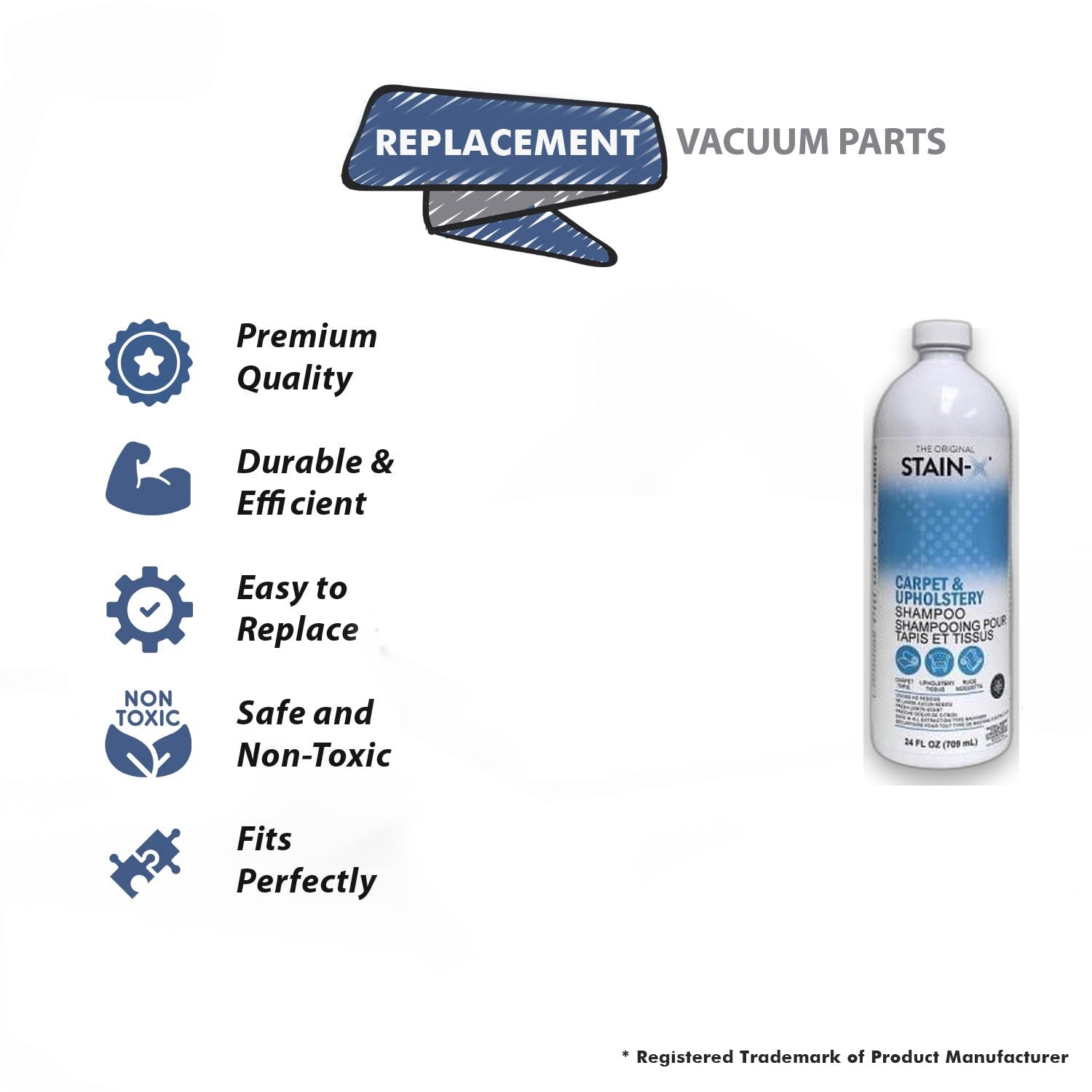 Topvacuumparts Replacement Part For Extraction Carpet and Upholstery Shampoo 24oz # compare to part 70024-06S