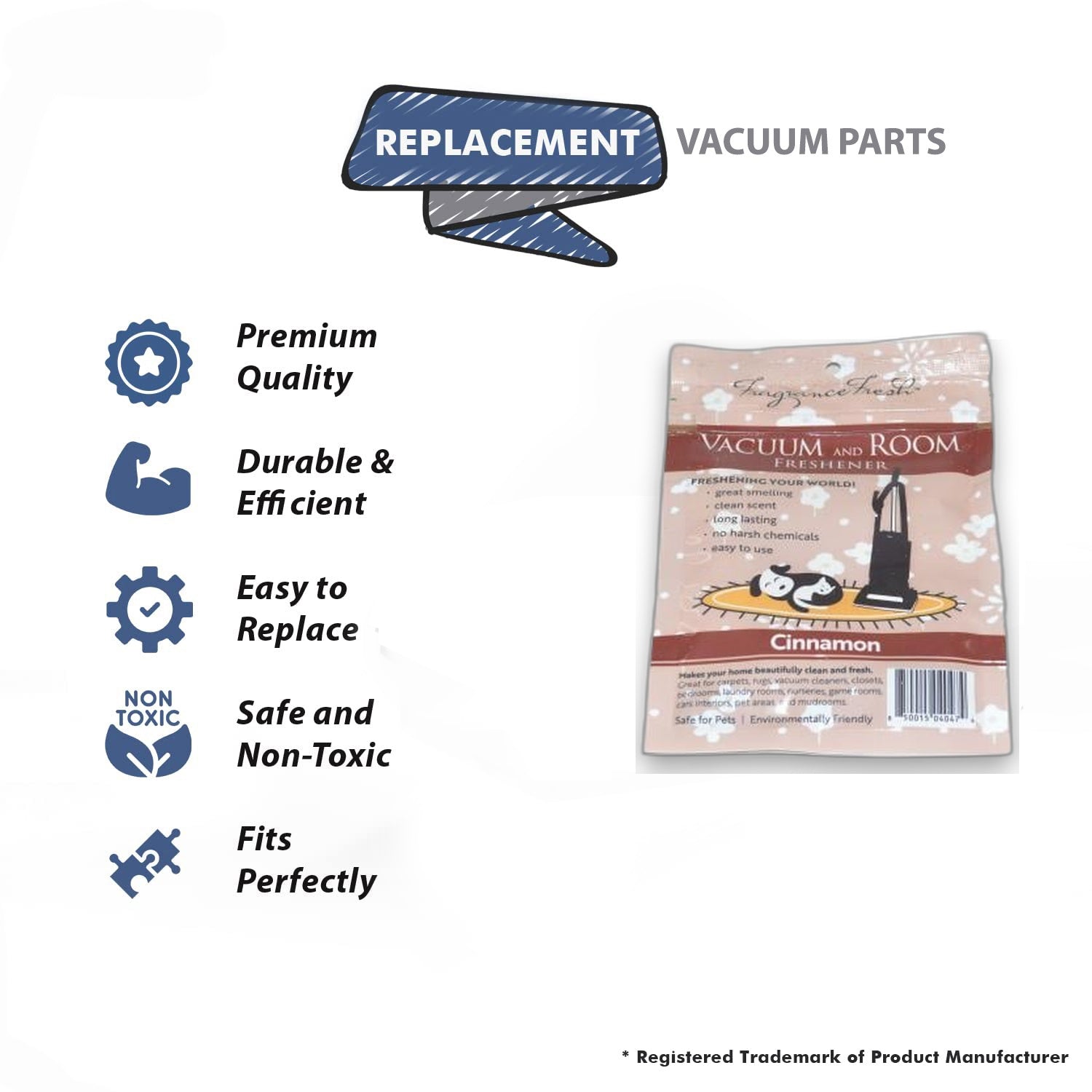 Topvacuumparts Replacement Part For Fragrant Vacuum Cleaner Cinnamon Scent Small Pouch # compare to part FFCN.W.S