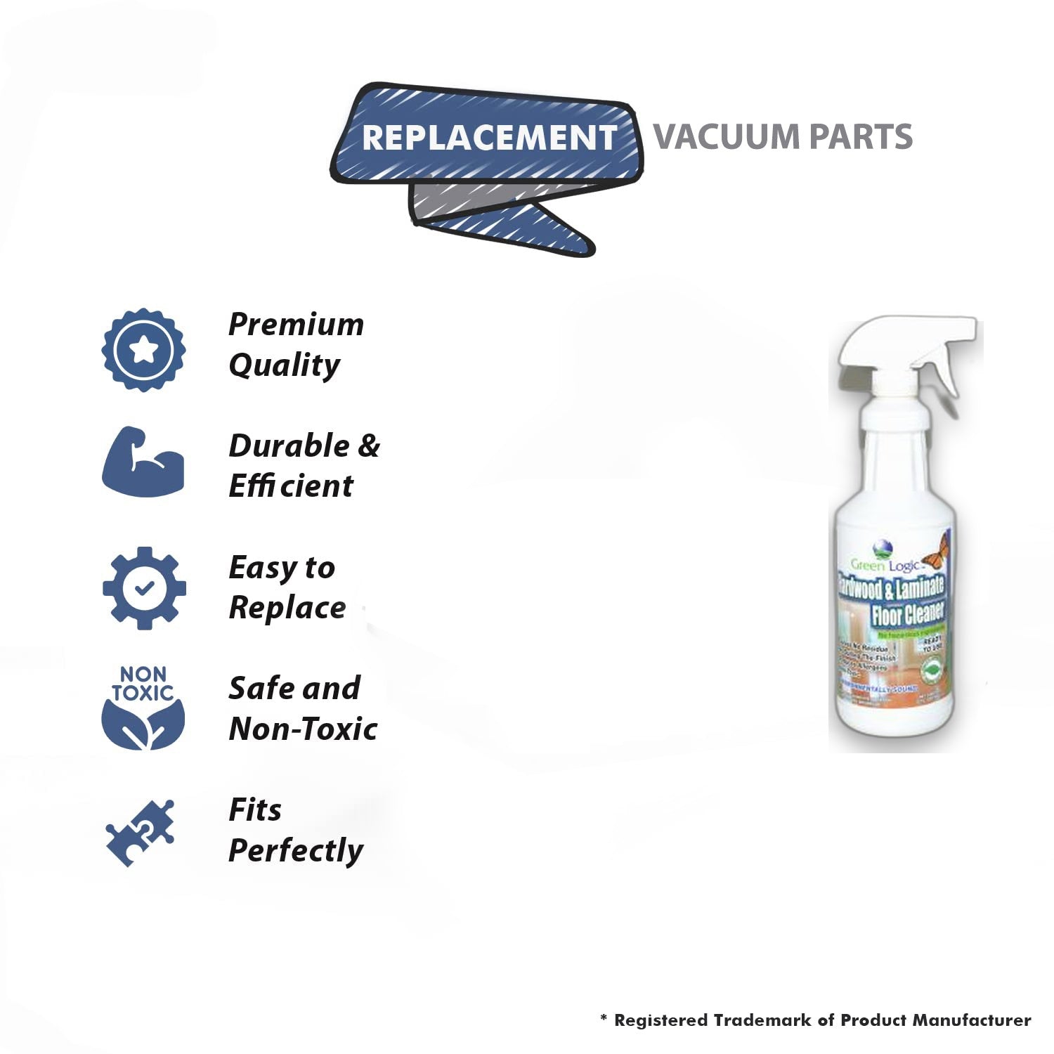 Topvacuumparts Replacement Part For Core Green Logic Vacuum Cleaner 32oz Hardwood and Laminate Cleaner # compare to part GLFC-32