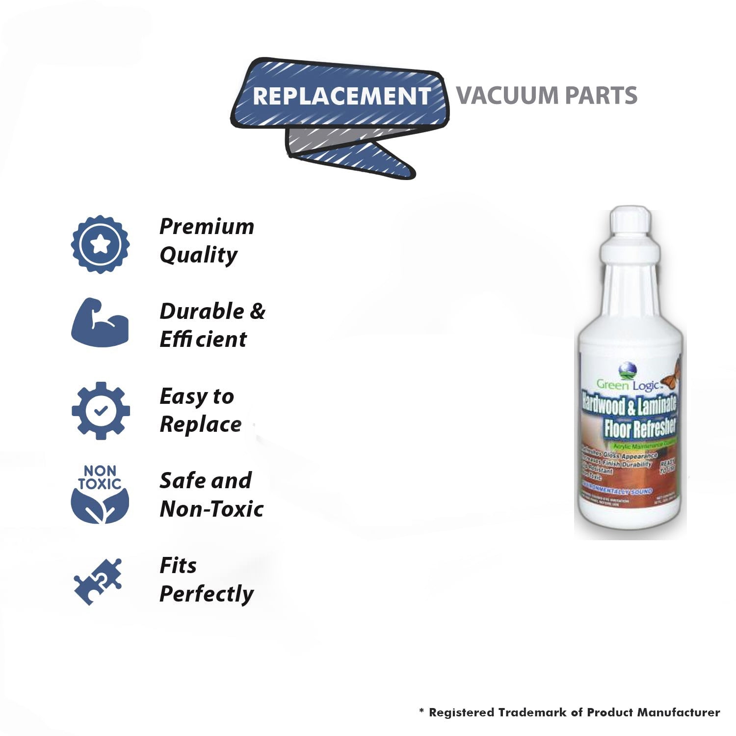 Topvacuumparts Replacement Part For Core Green Logic Vacuum Cleaner 32oz Spary Bottle Hardwood and Laminate Refresher # compare to part GLFR-32
