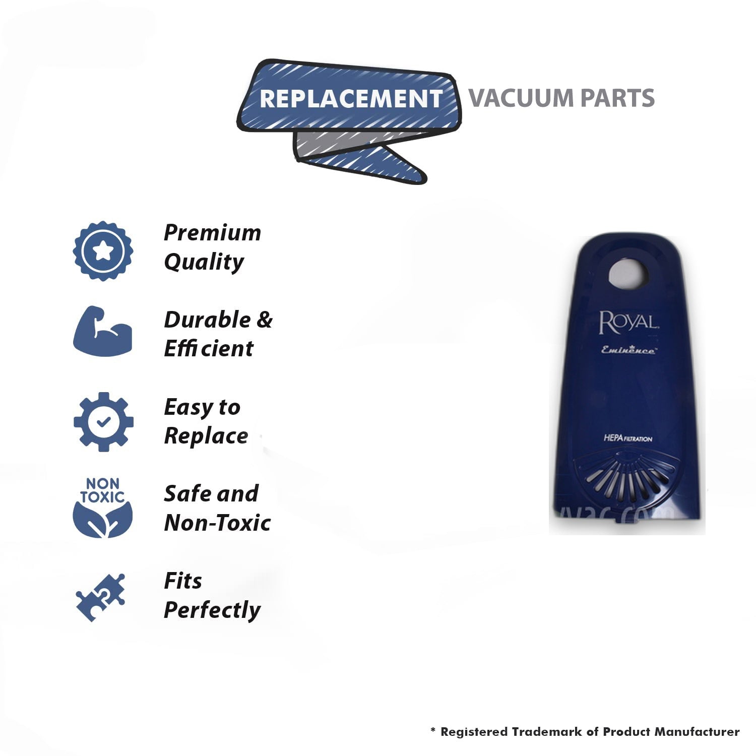 Topvacuumparts Replacement Part For Royal MRY9750 Vacuum Cleaner Blue Front Panel # compare to part 3621453700