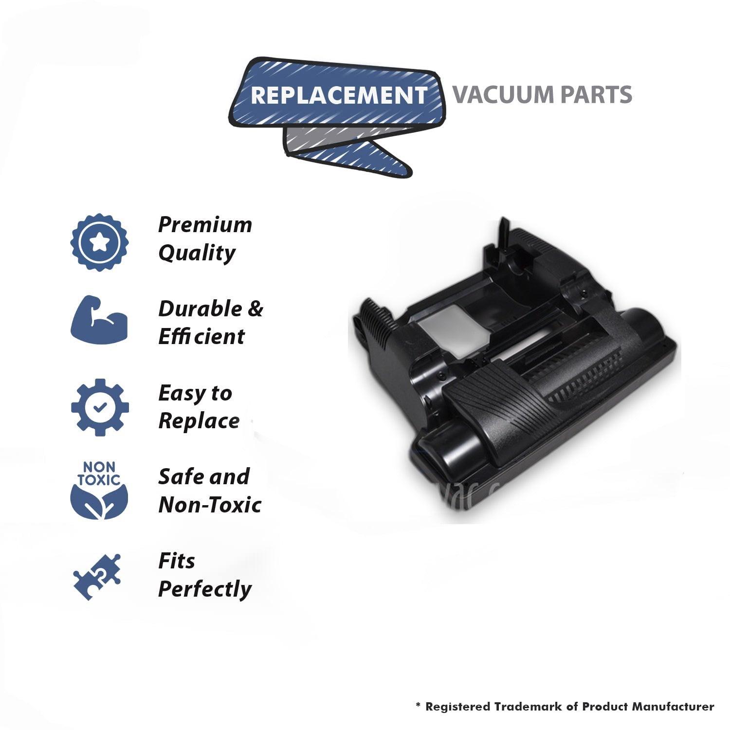 Topvacuumparts Replacement Part For Hoover Windtunnel Vacuum Cleaner 15 Inch Black Nozzle Base With Guard # compare to part 440007293