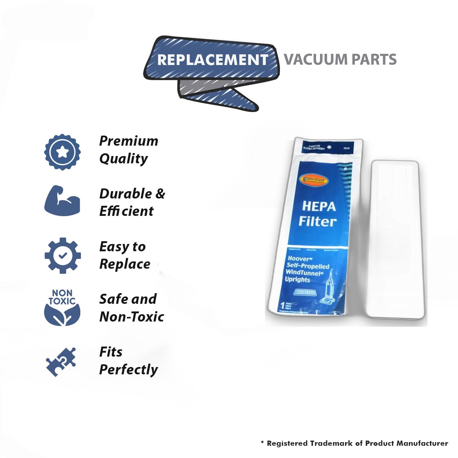 Topvacuumparts Replacement Part For Hoover U6425 Vacuum Cleaner Windtunnel Exhaust Filter 1PK# Compare To Part 40110001