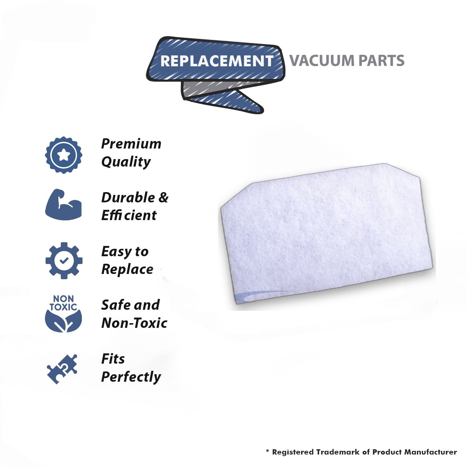 Topvacuumparts Replacement Part For Hoover WindTunnel T-Series Tempo Bagged Upright Vacuum Cleaner Secondry Filter # compare to part 902417001