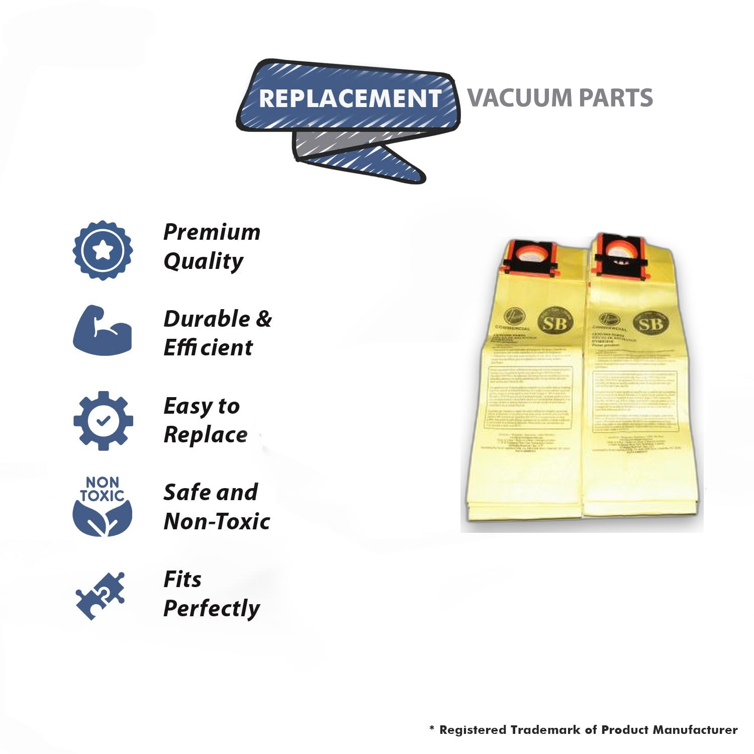Topvacuumparts Replacement Part For Hoover HVR   Disposable Vacuum Bags # compare to part AH10170