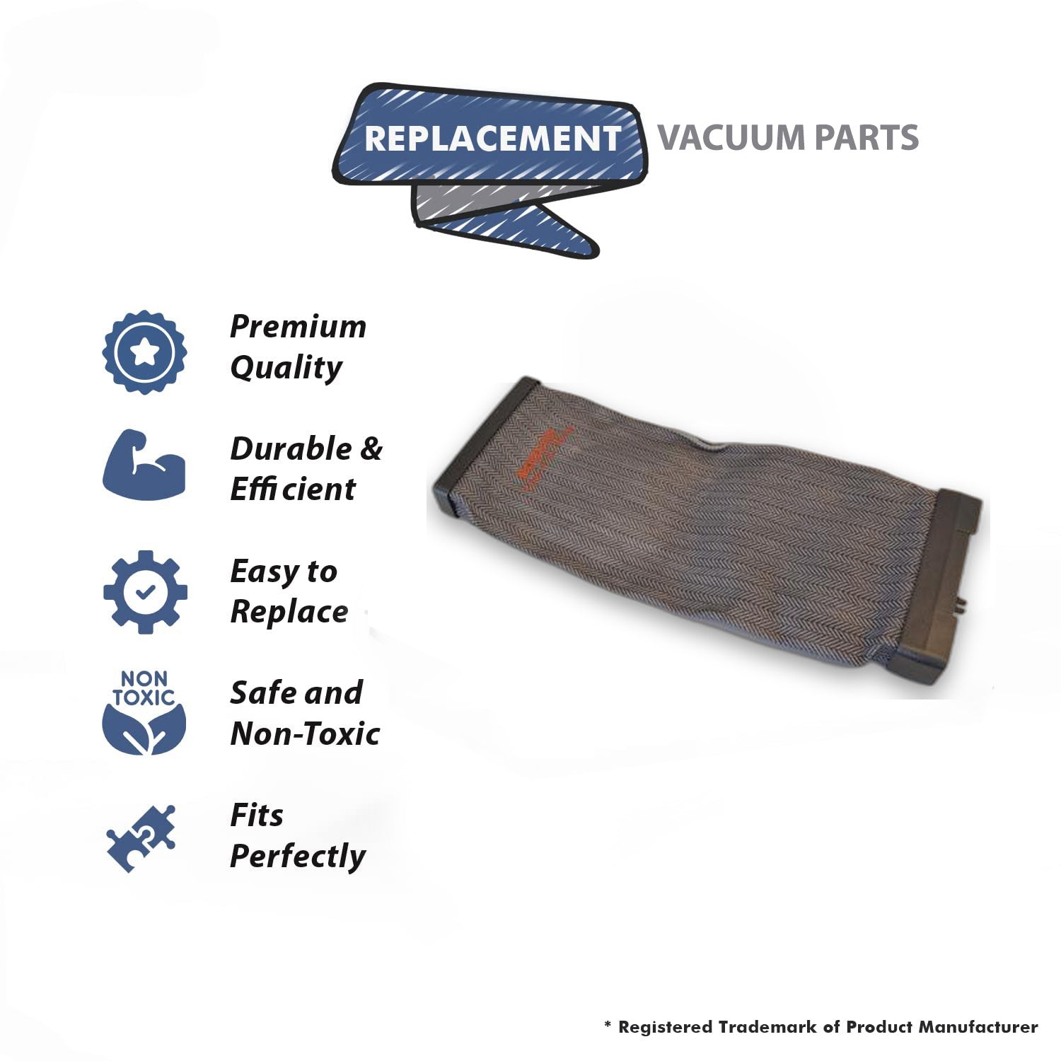 Topvacuumparts Replacement Part For Hoover C1412-900 Commercial Vacuum Cleaner Ziper Outer Bag Assembly # compare to part 43686237