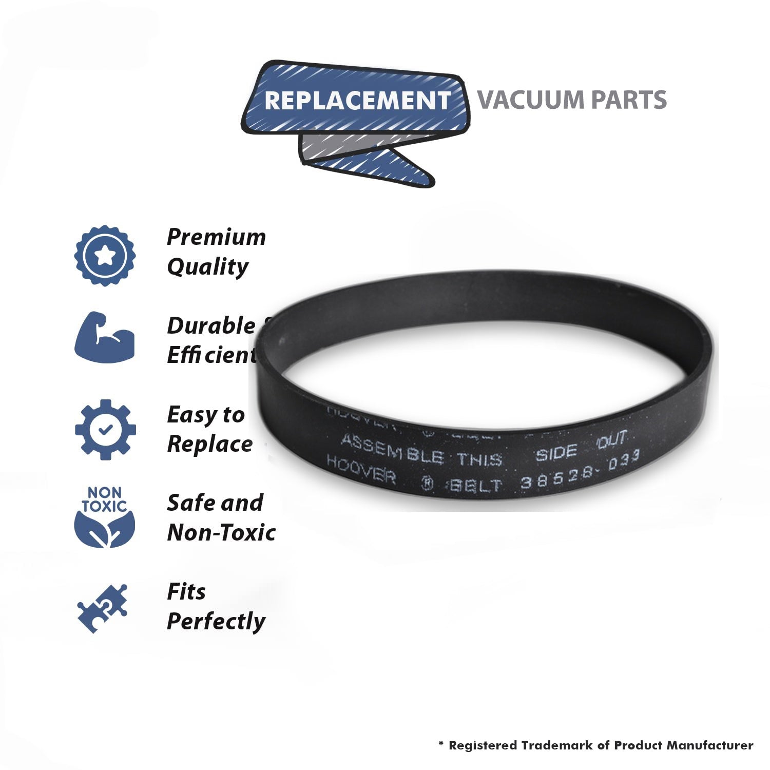 Topvacuumparts Replacement Part For Hoover U5395-900 Vacuum Cleaner Style 160 Belt 1PK # Compare To Part 38528033