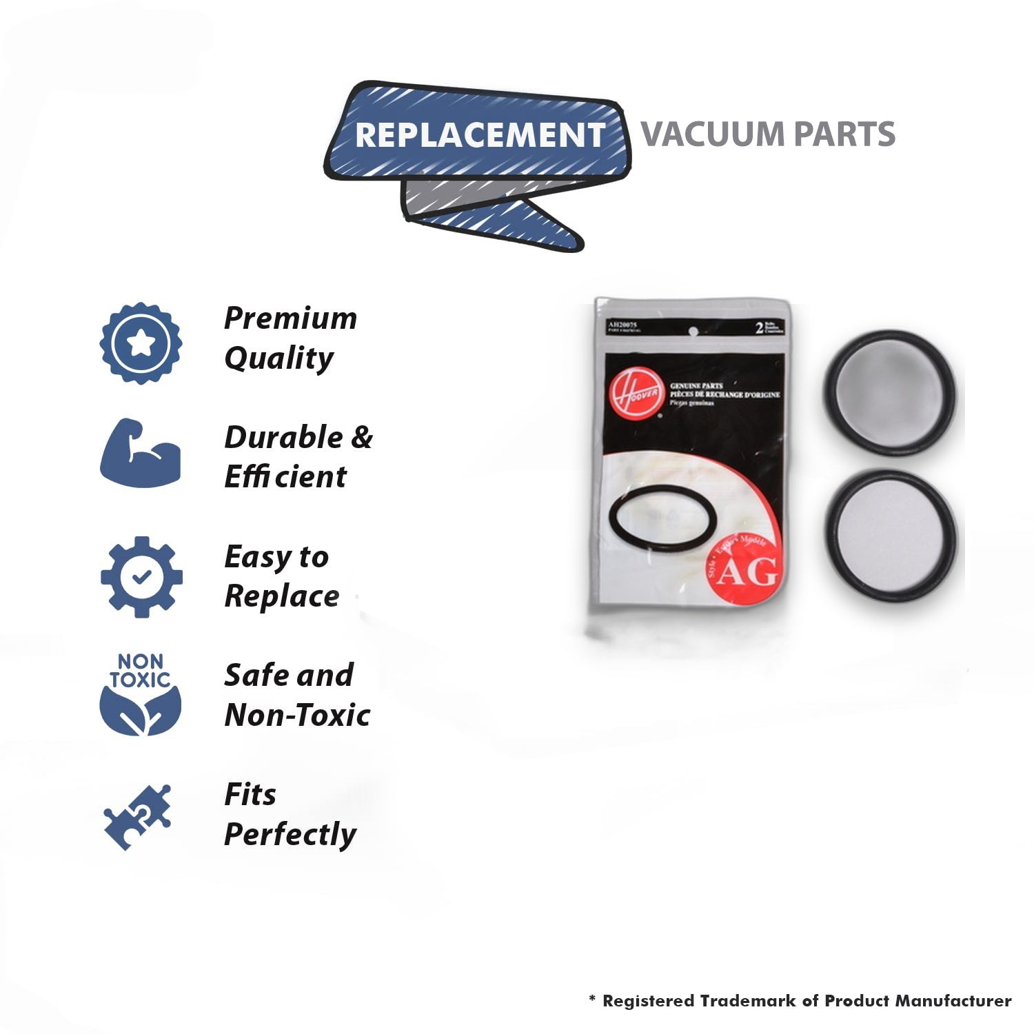Topvacuumparts Replacement Part for Hoover Guardsman Commercial Vacuum 4-Belts # Compare to Part AH20075