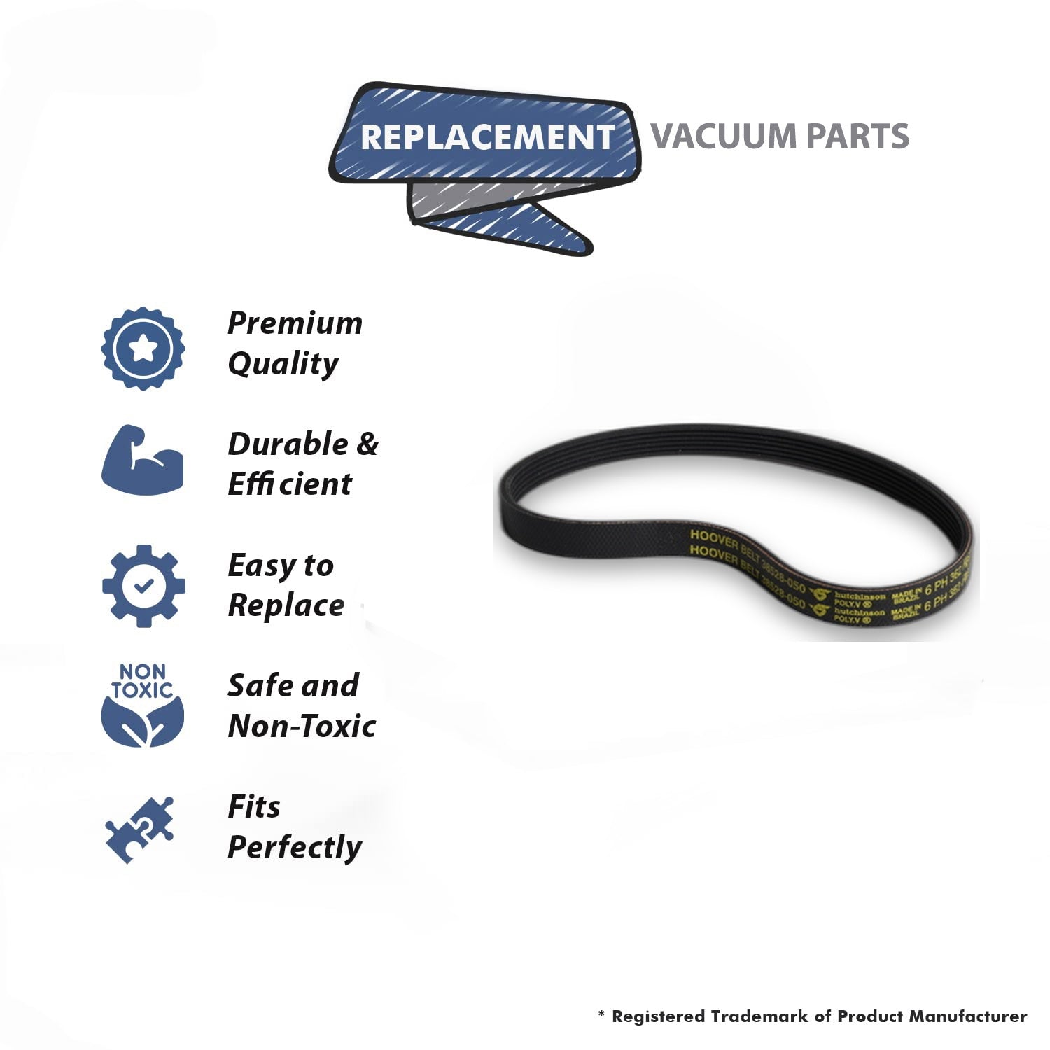 Topvacuumparts Replacement Part for Hoover WindTunnel-2 Vacuum Cleaner Poly-V Belt # Compare to Part 38528050