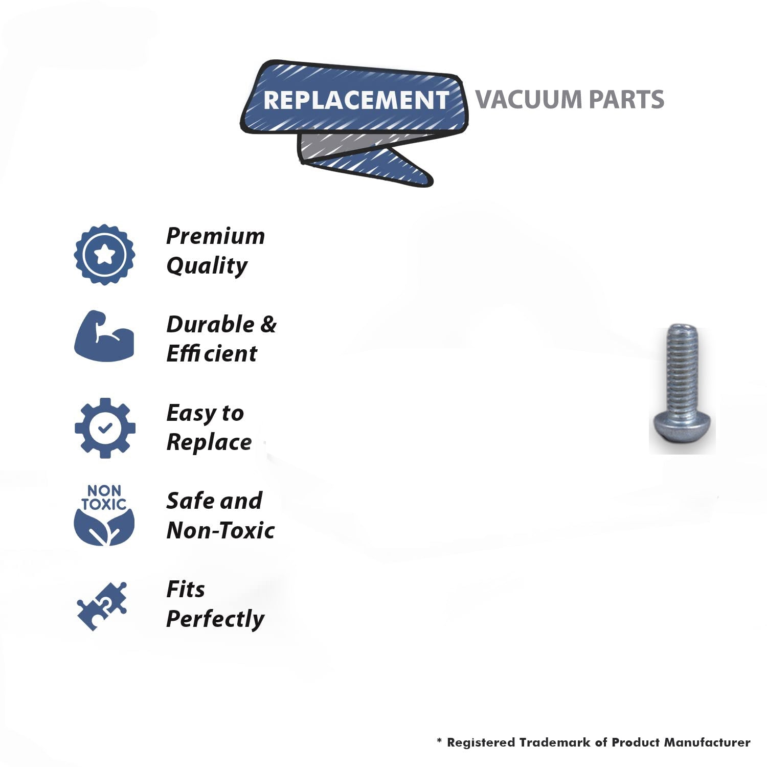 Topvacuumparts Replacement Part For Hoover Dial 1100 Vacuum Cleaner Rear Wheel Shaft Screw # compare to part 12146