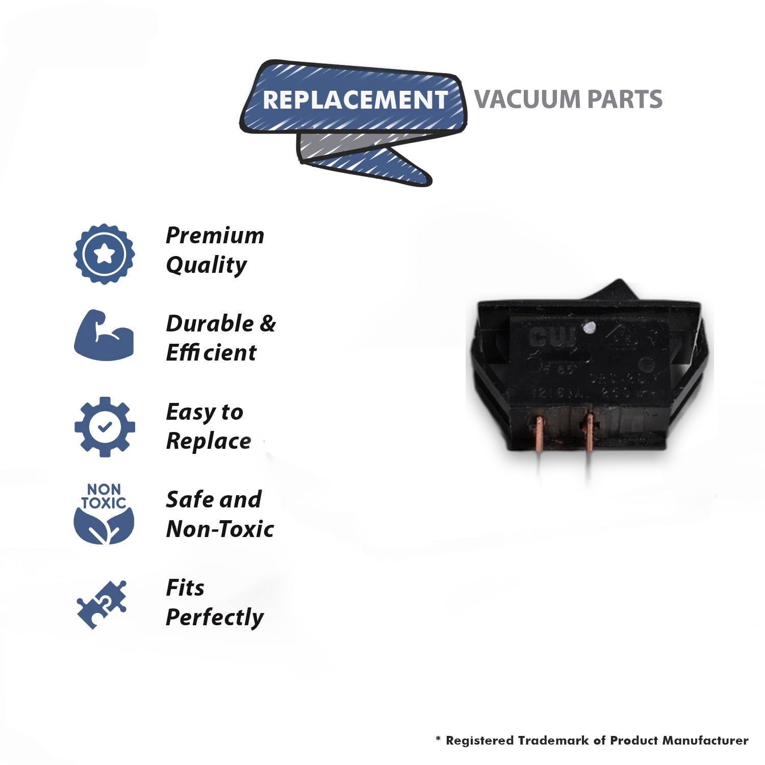 Topvacuumparts Replacement Part For Hoover U5254 Caddy Vac Vacuum Cleaner On Off Switch Assembly # compare to part 28161068
